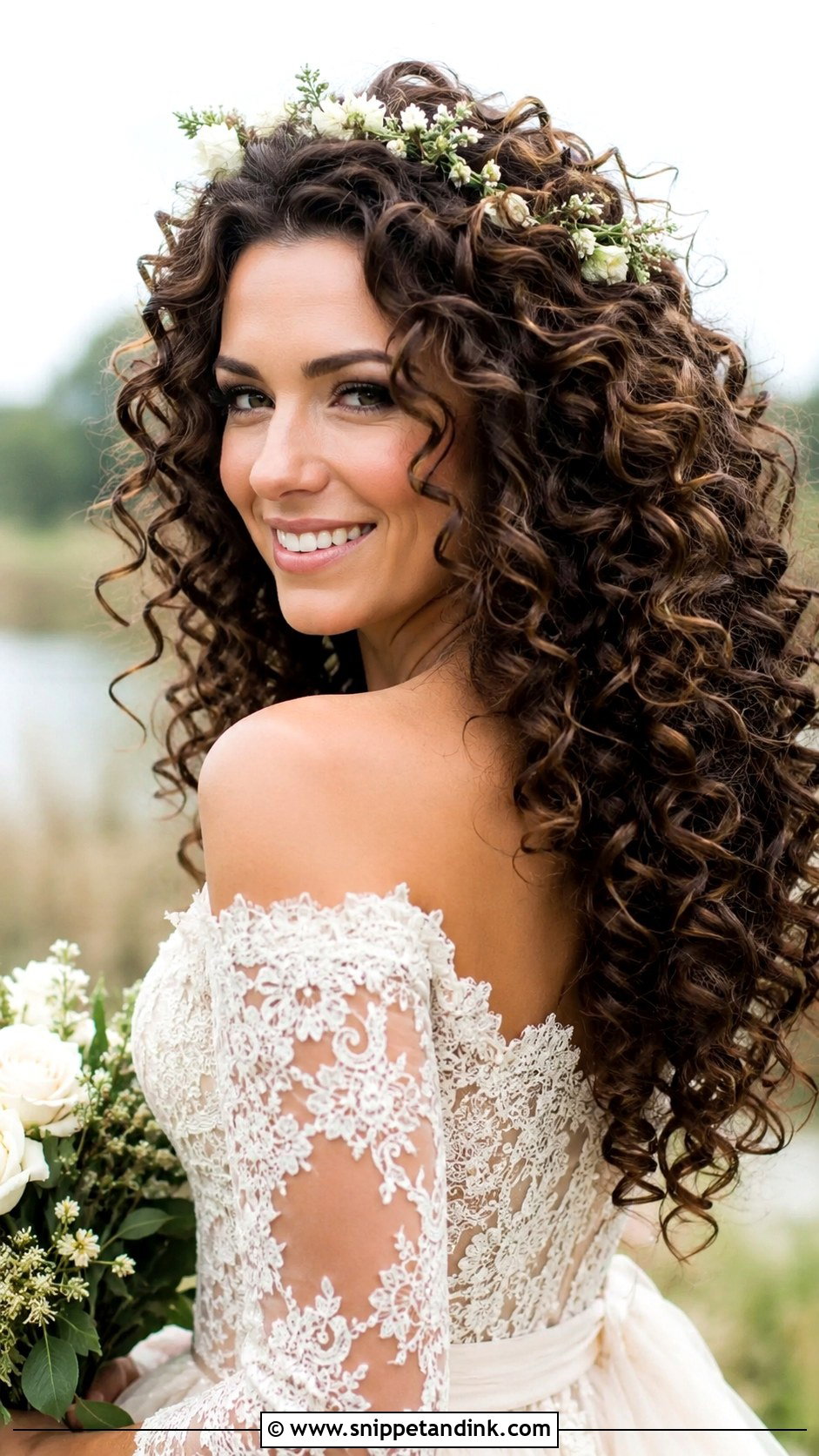Voluminous Curly Bridal Hair - Snippet and Ink - 25 Open Hair Bridal Look Ideas
