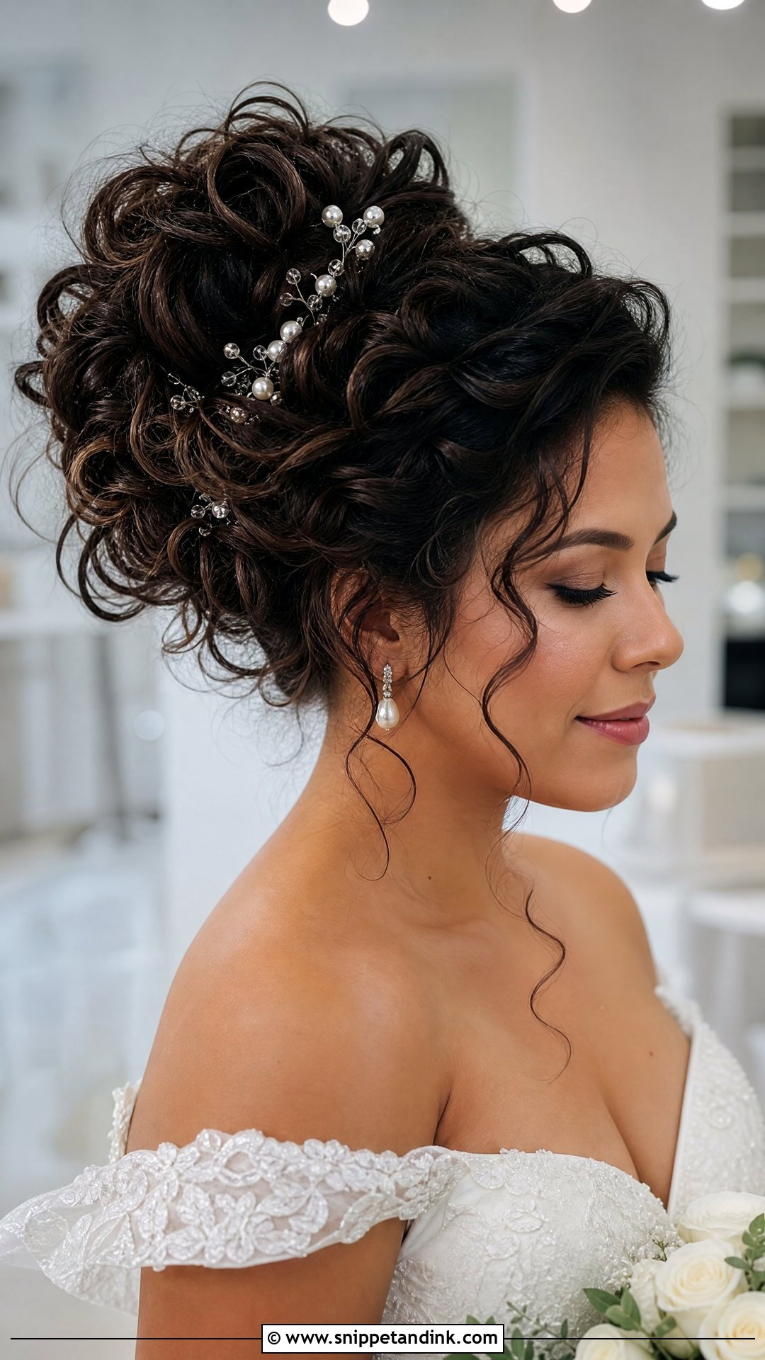 Voluminous Curly Bridal Updo - Snippet and Ink - 25 Long Hair Bridal Hairstyles