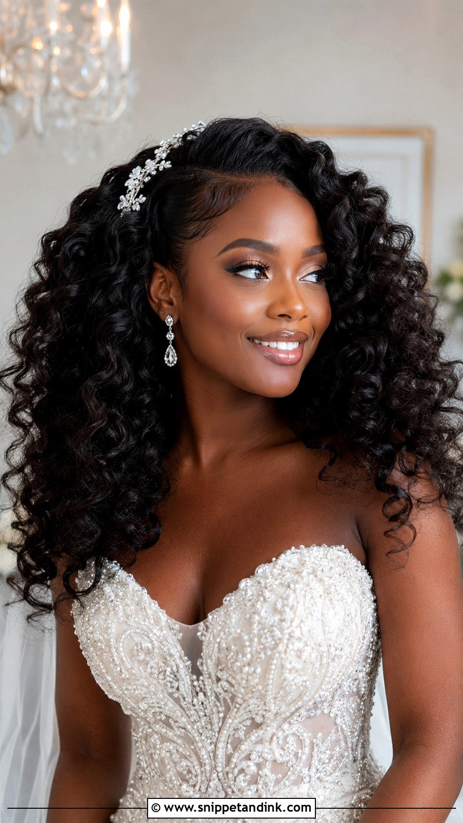 Voluminous Curly Bride Hairstyle - Snippet and Ink - 30 Curly Hair Bride Ideas