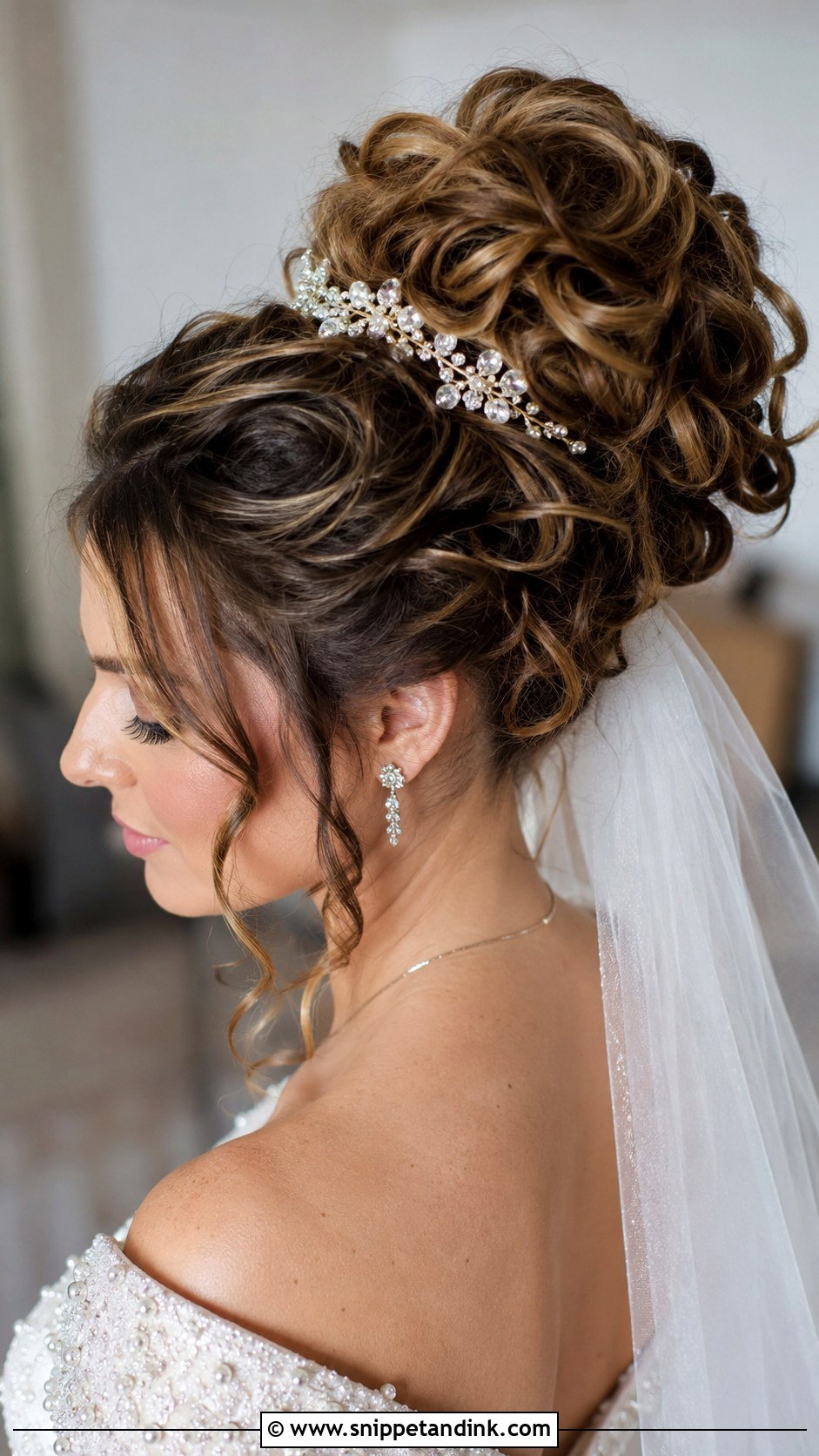 Voluminous Curly Bun Princess Updo - Snippet and Ink - 25 Curly Hairstyle for Wedding Ideas