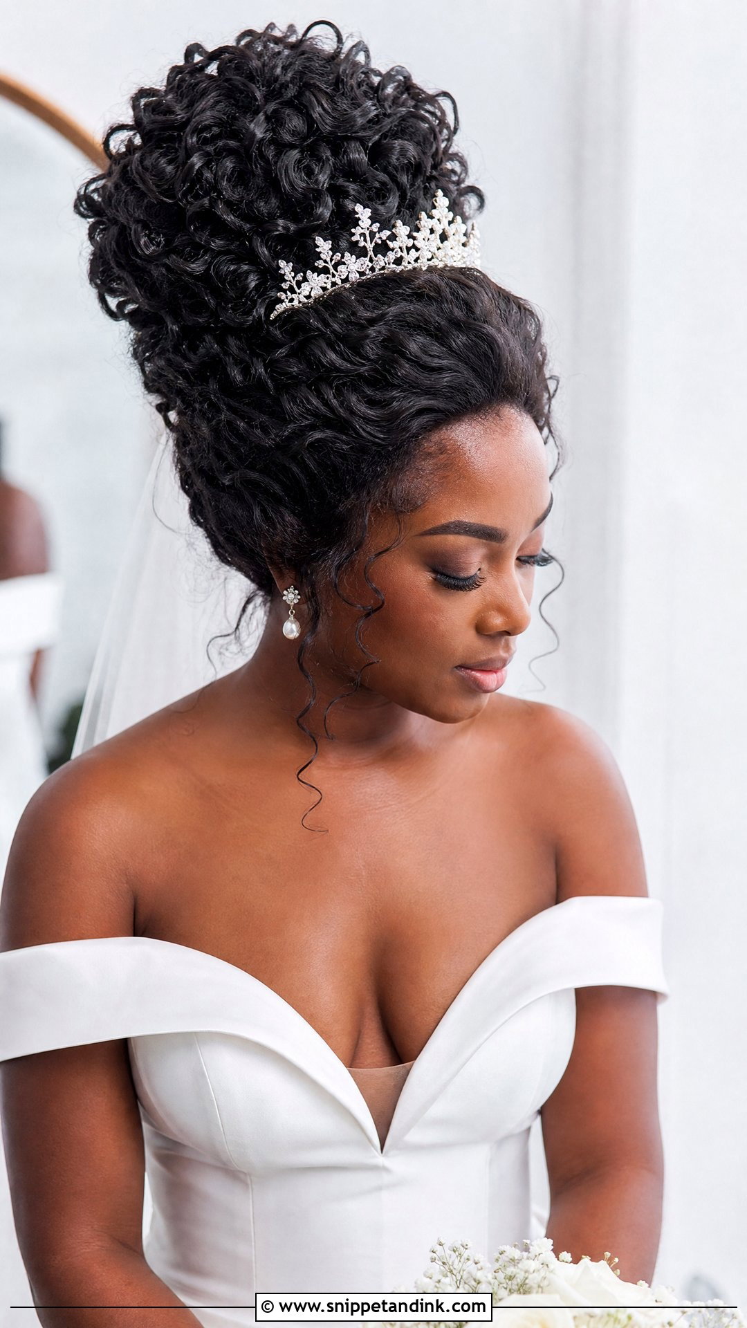 Voluminous Curly Bun - Snippet and Ink - 20 Curly Wedding Hairstyle Ideas