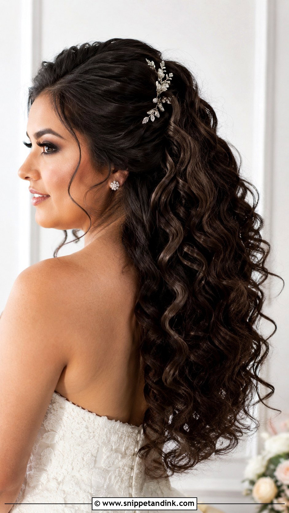 Voluminous Curly Half Up - Snippet and Ink - 25 Hairstyles for a Wedding