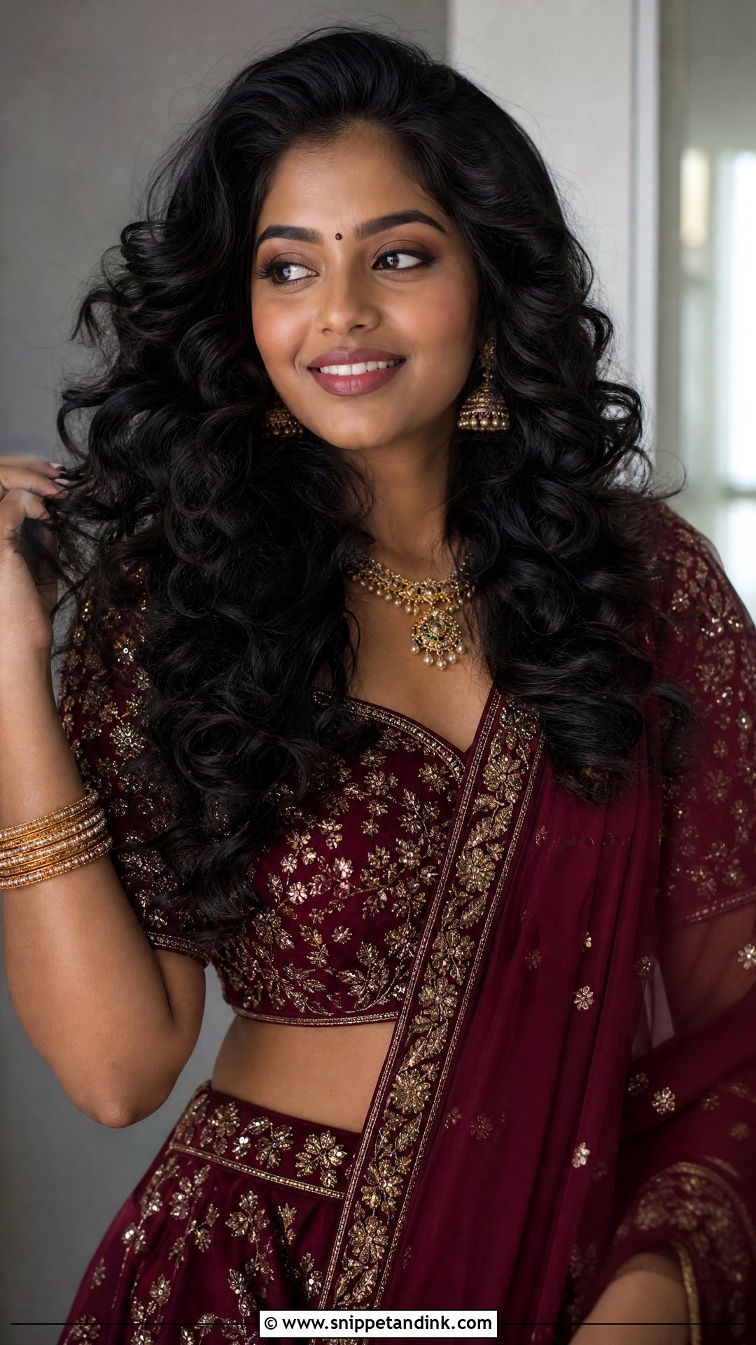 Voluminous Curly Open Hairstyle - Snippet and Ink - 15 Curly Open Hairstyles Indian Wedding