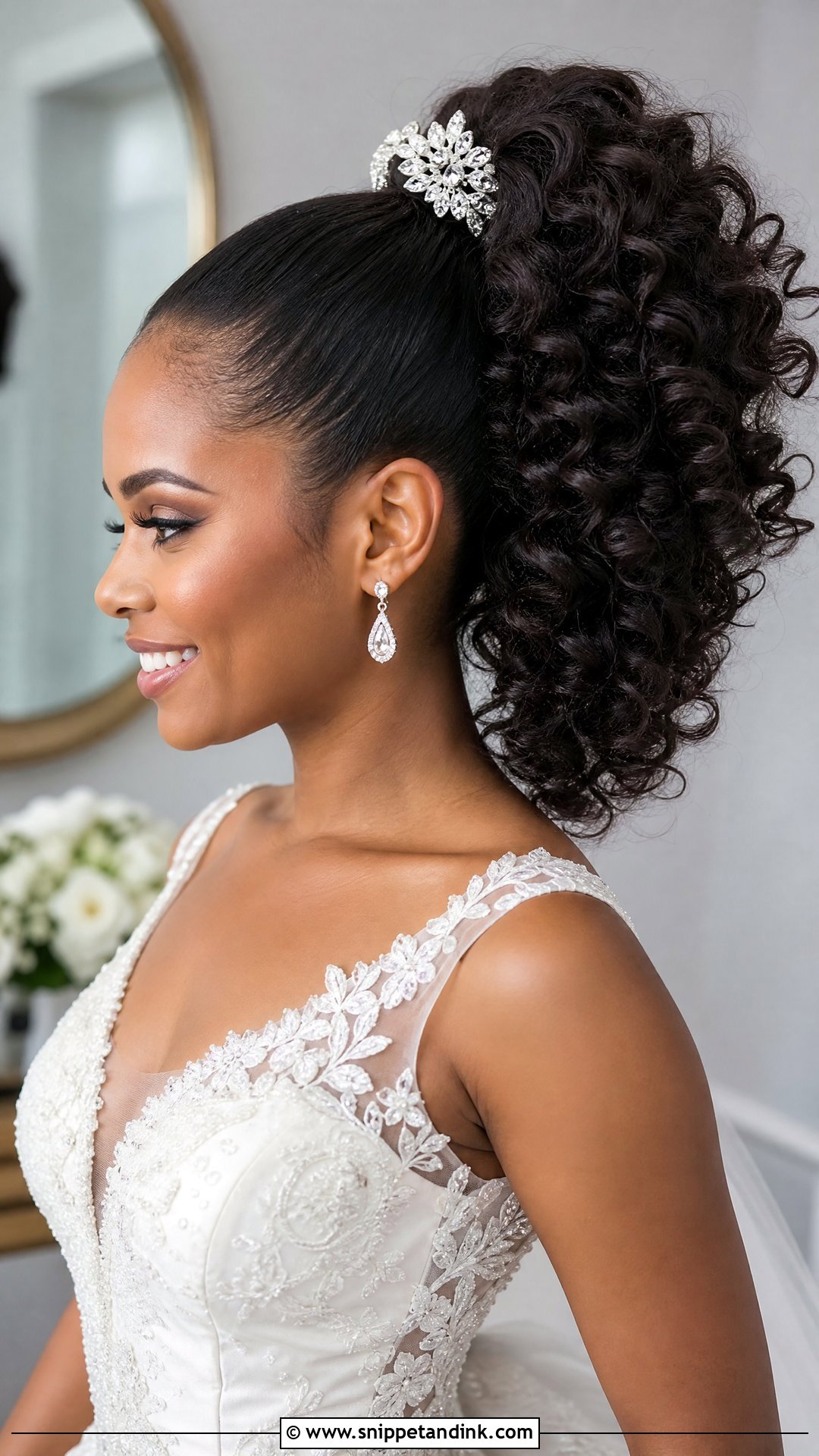 Voluminous Curly Ponytail - Snippet and Ink - 20 Big Bridal Hair Ideas