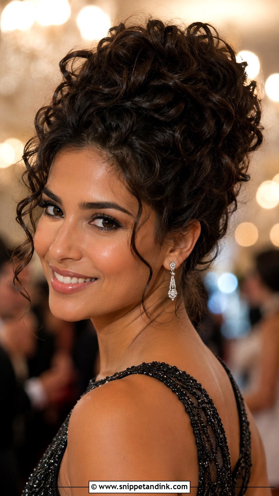 Voluminous Curly Updo - Snippet and Ink - 25 Curly Hair Wedding Guest Styles