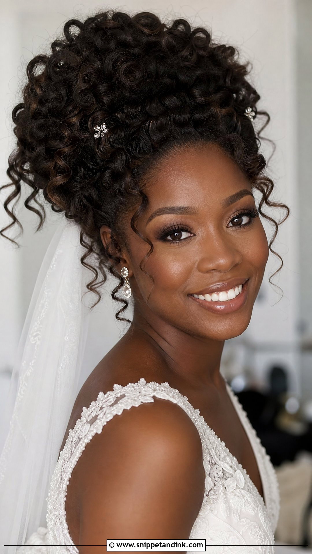 Voluminous Curly Updo - Snippet and Ink - 30 Glam Bridal Hair Ideas