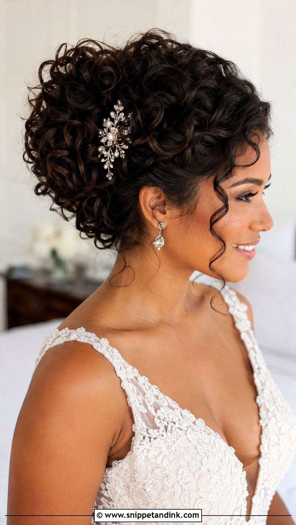Voluminous Curly Updo - Snippet and Ink - 20 Brunette Bride Hairstyles