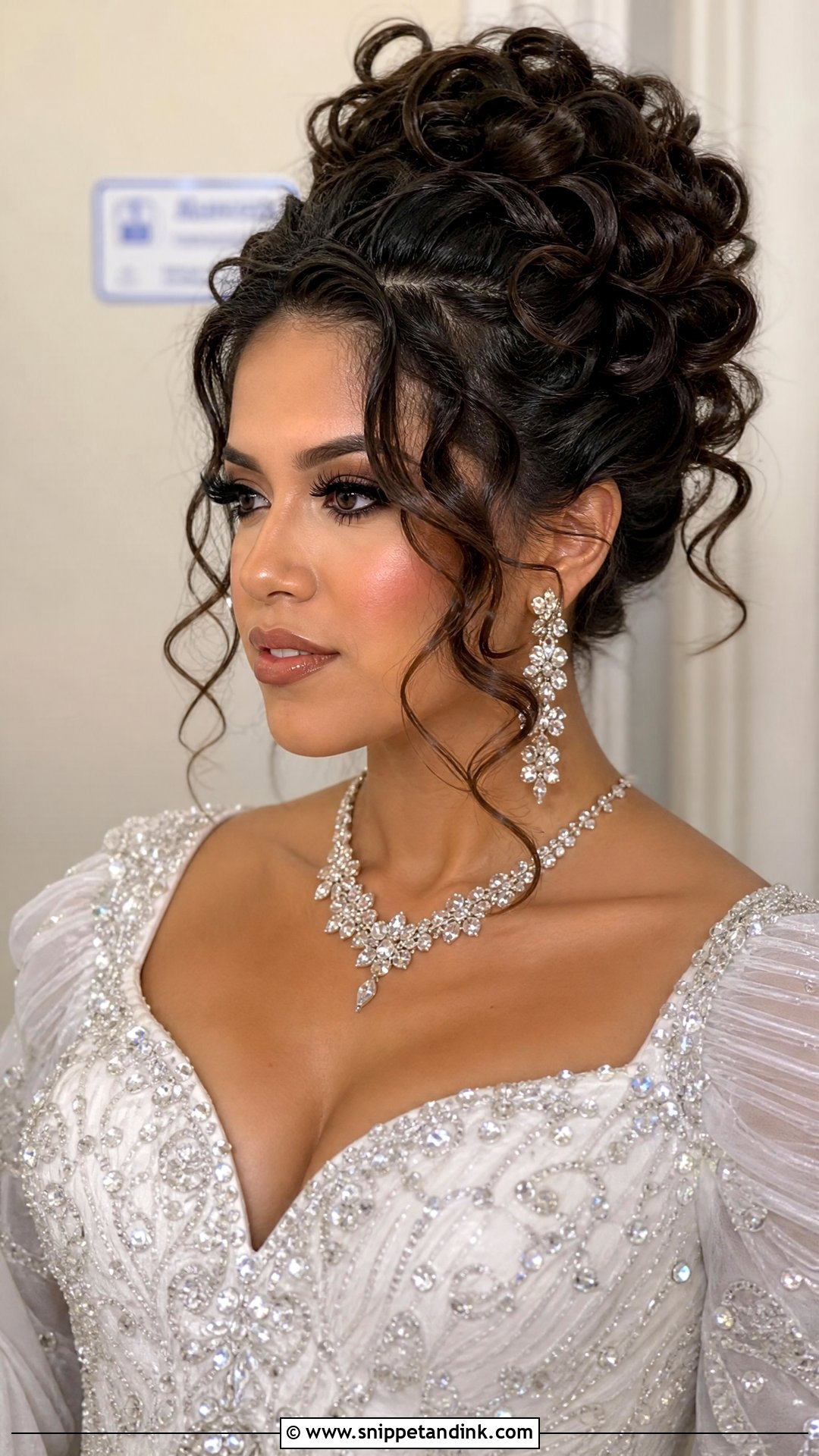 Voluminous Curly Updo - Snippet and Ink - 20 White Wedding Hairstyles
