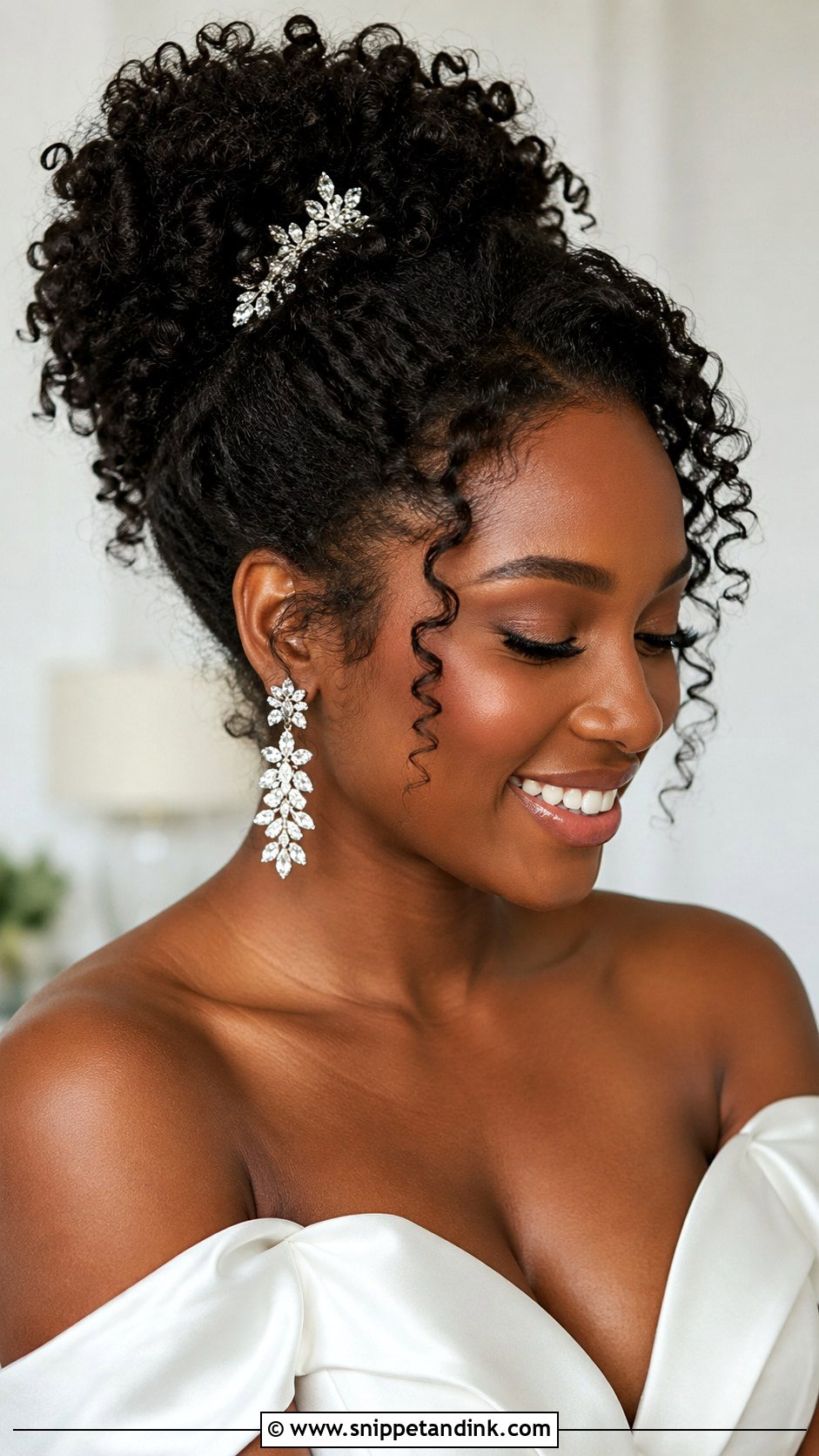 Voluminous Curly Updo for Natural Hair - Snippet and Ink - 20 Classy Wedding Hairstyles