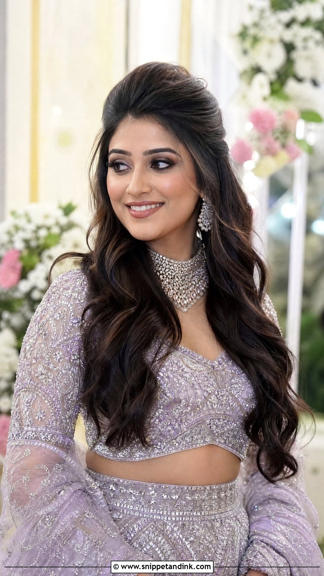 Voluminous Front With Open Curls - Snippet and Ink - 20 Front Side Hairstyles for Indian Wedding