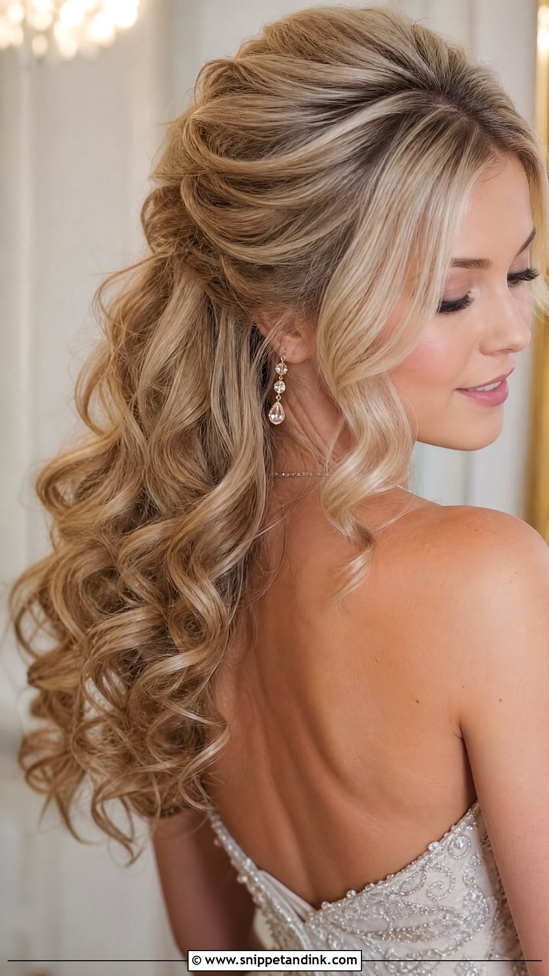Voluminous Half Ponytail Wedding Hairstyle - Snippet and Ink - 20 Half Ponytail Wedding Hairstyles