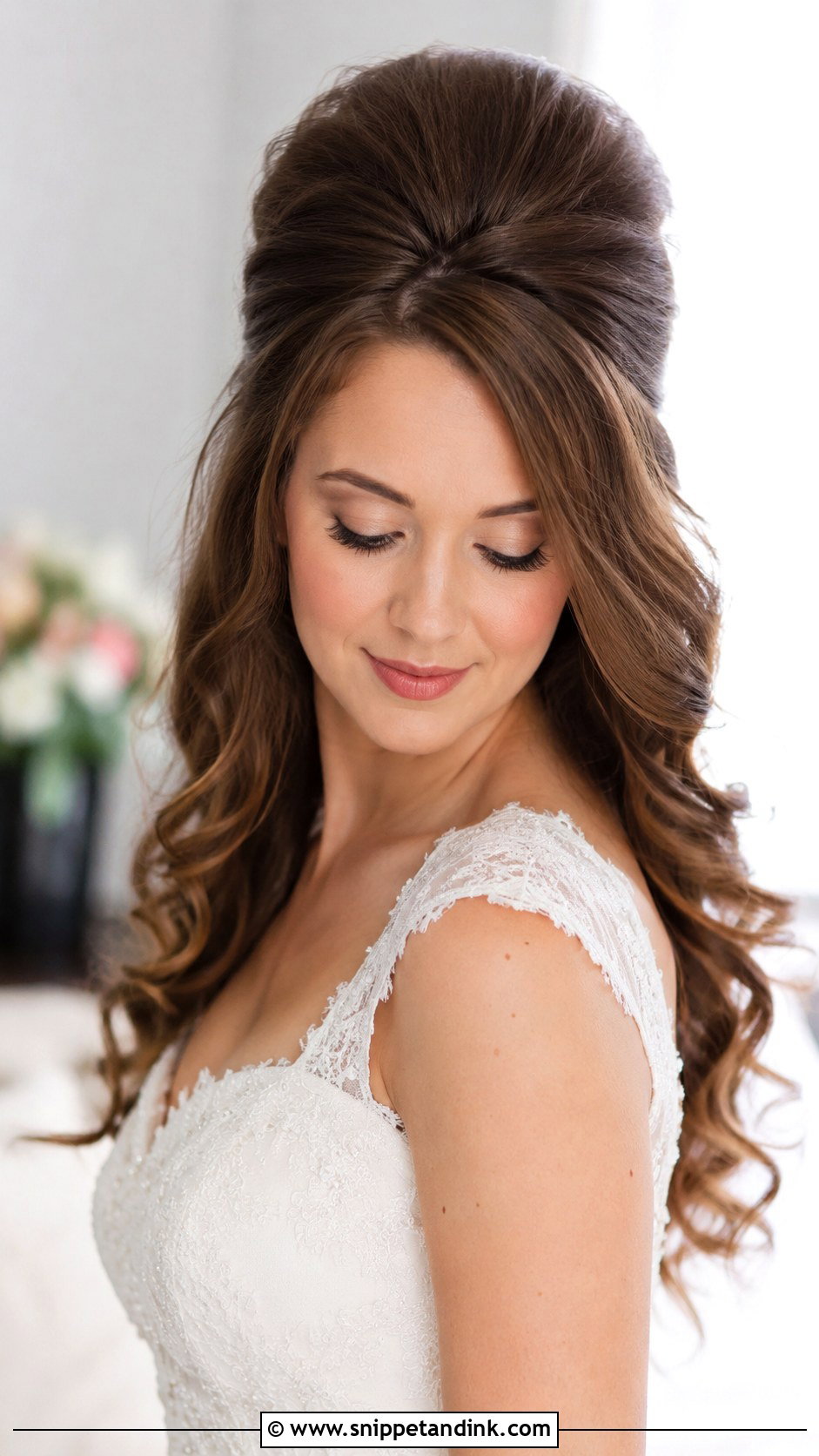 Voluminous Half Up Bouffant - Snippet and Ink - 30 Long Hair Wedding Styles