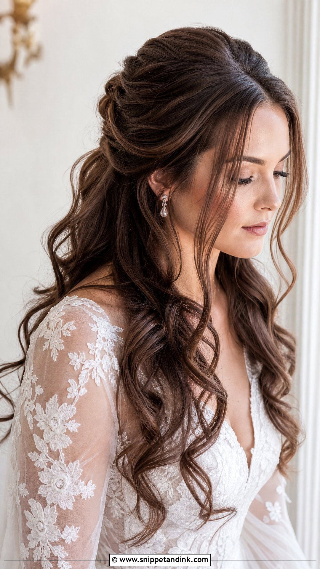 Voluminous Half Up Bridal Hair - Snippet and Ink - 20 Voluminous Bridal Hair Ideas