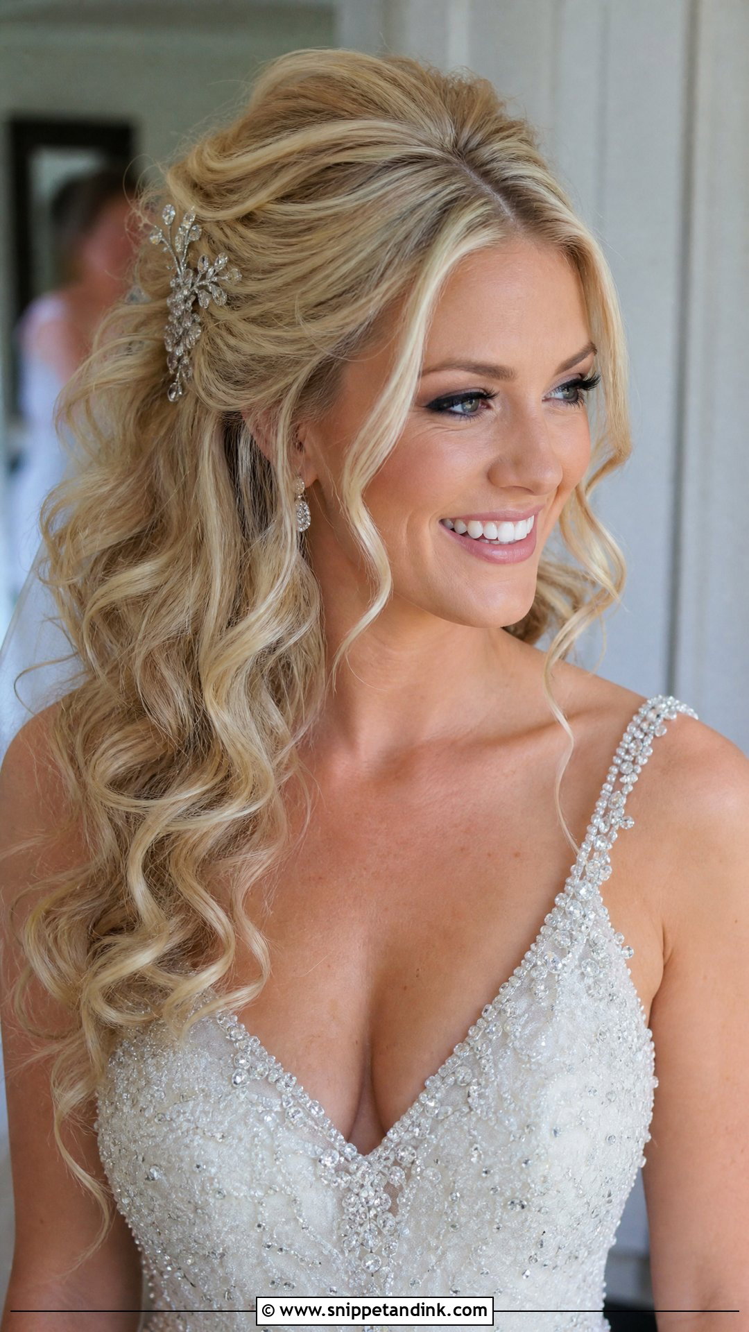 Voluminous Half Up With Teased Crown - Snippet and Ink - 20 Front Bridal Hairstyles