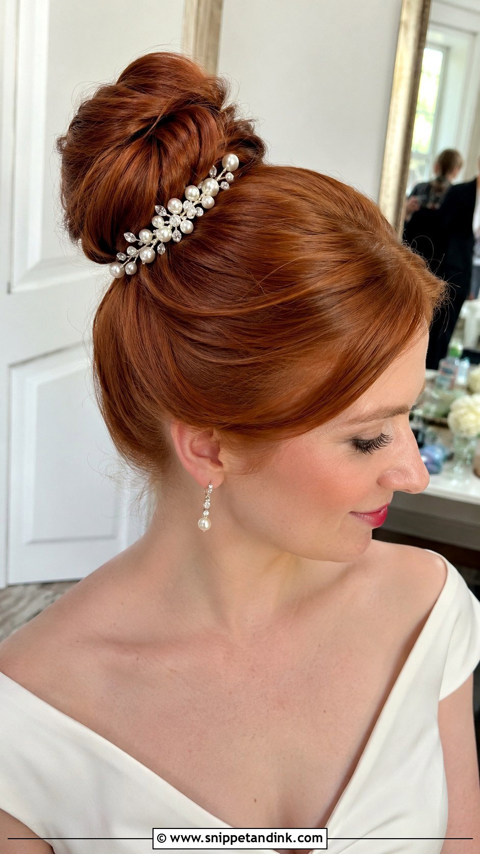 Voluminous High Bridal Bun - Snippet and Ink - 15 High Bridal Bun Ideas