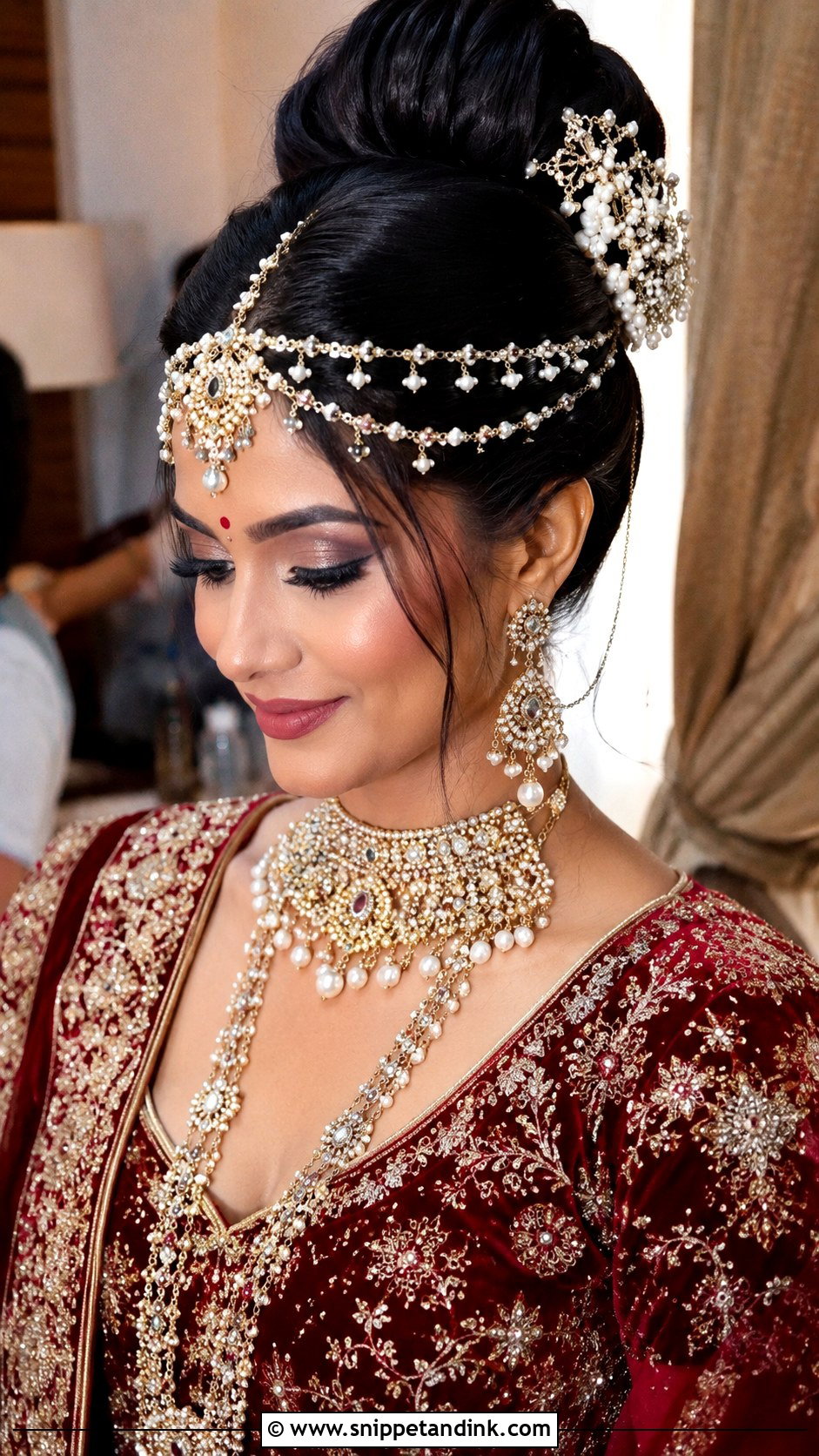 Voluminous High Bun - Snippet and Ink - 25 Indian Marriage Hairstyle Ideas