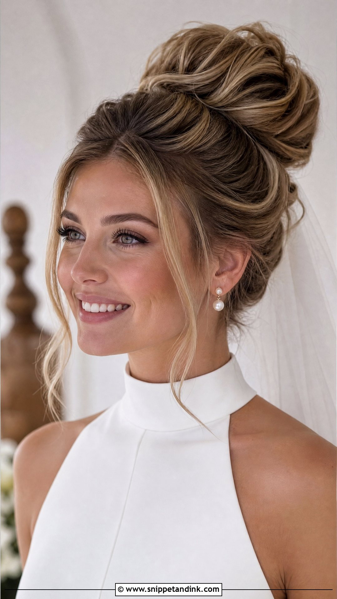 Voluminous High Bun Bridal Hair - Snippet and Ink - 20 Voluminous Bridal Hair Ideas