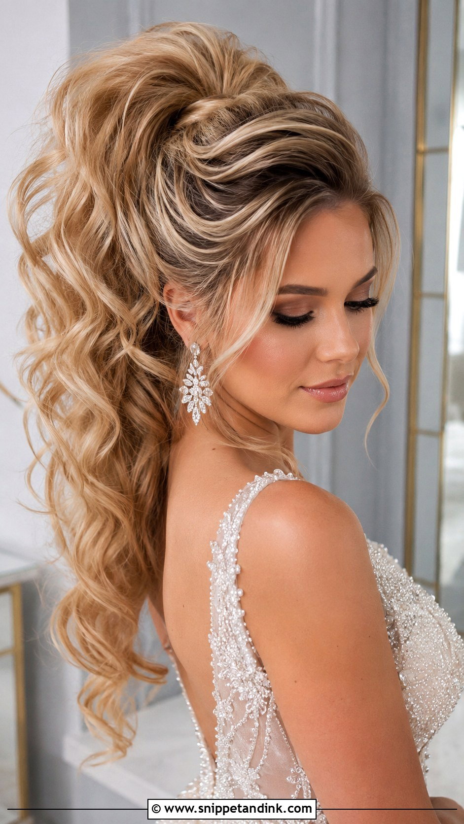 Voluminous High Ponytail for Wedding - Snippet and Ink - 25 Bridal High Ponytail Ideas