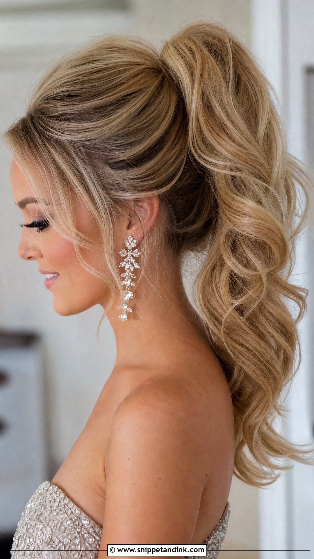 Voluminous High Ponytail for the Reception - Snippet and Ink - 20 High Pony Wedding Ideas