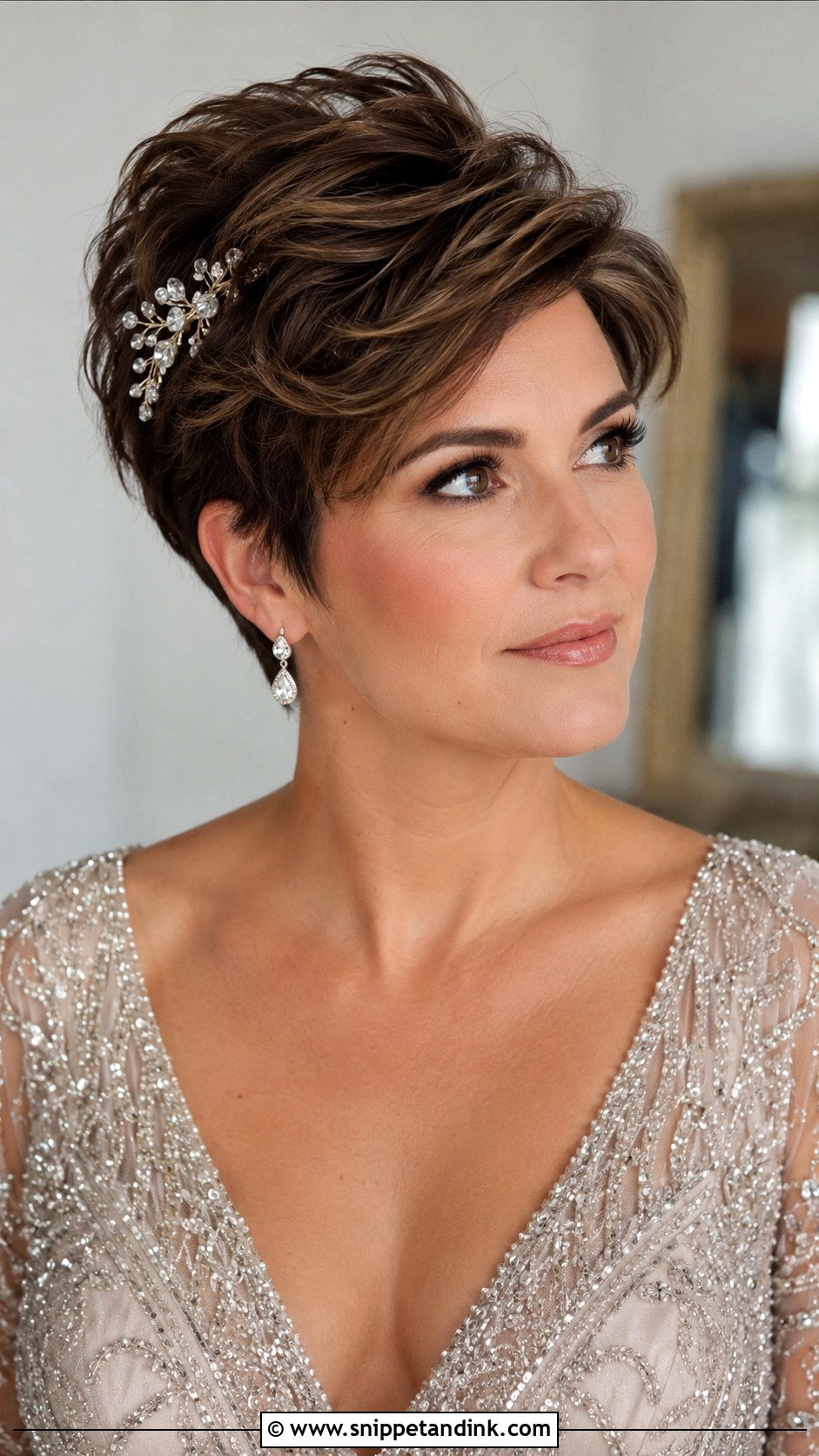Voluminous Lifted Pixie - Snippet and Ink - 25 Pixie Bridal Hair Ideas
