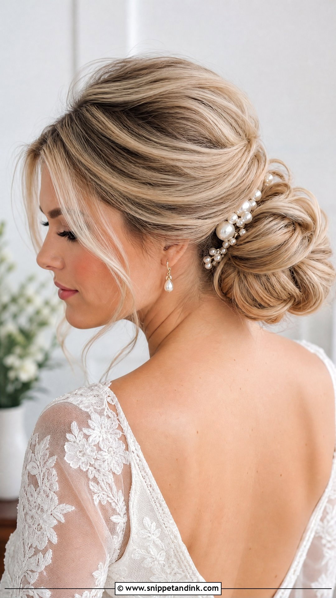 Voluminous Low Bun Wedding Hair - Snippet and Ink - 20 Wedding Hair Volume Ideas