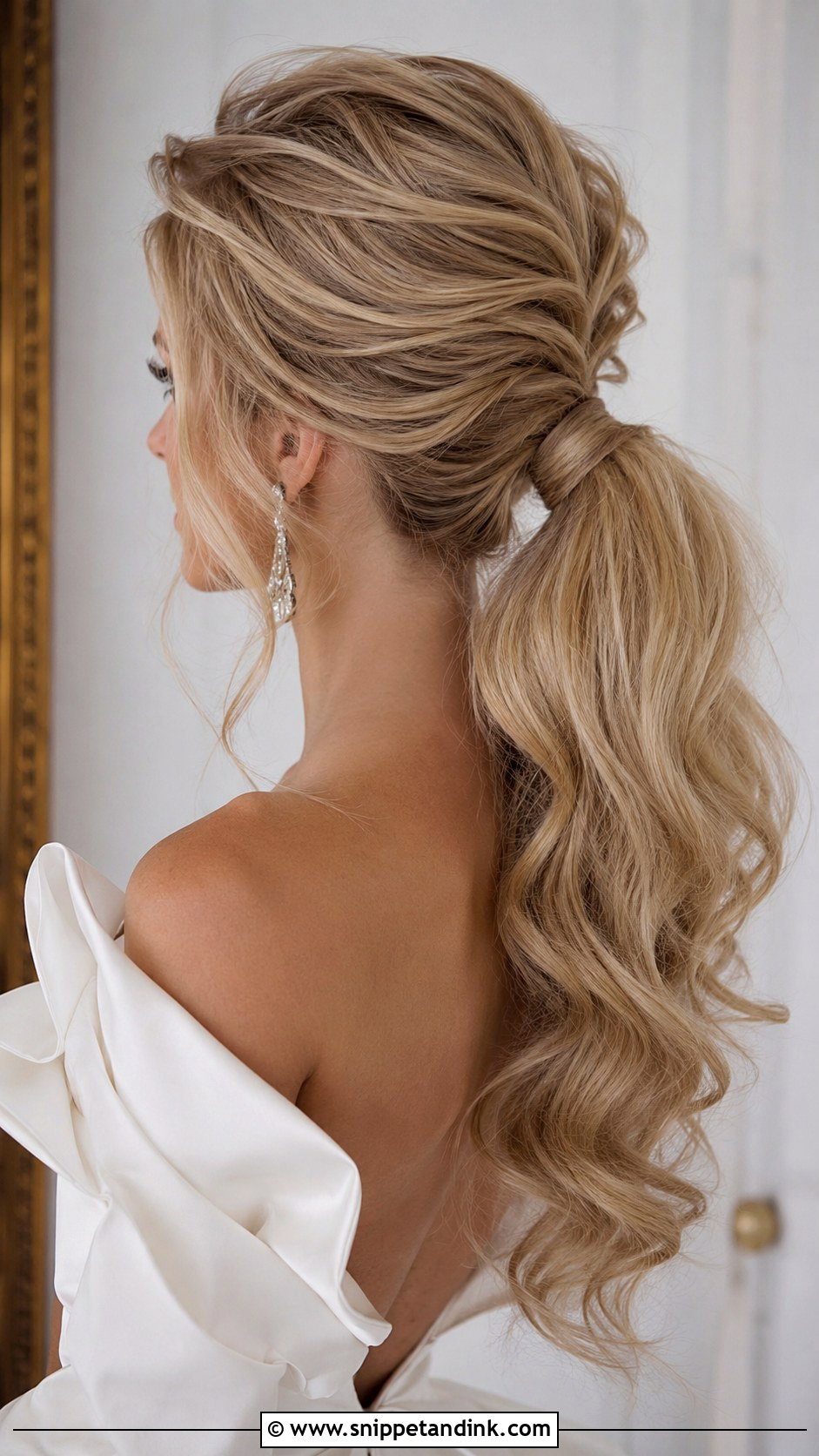 Voluminous Low Ponytail - Snippet and Ink - 20 Bridal Low Ponytail Ideas