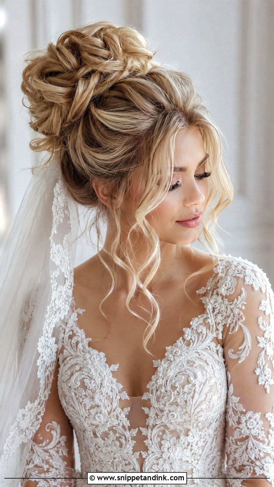 Voluminous Messy Bun With Tendrils - Snippet and Ink - 20 Messy Bun Wedding Hairstyles