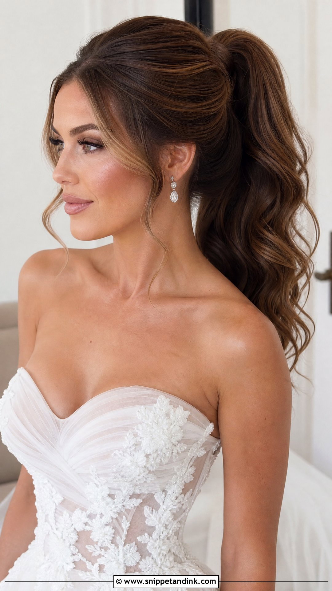 Voluminous Ponytail Bride Hair - Snippet and Ink - 20 Ponytail Bride Hair Ideas