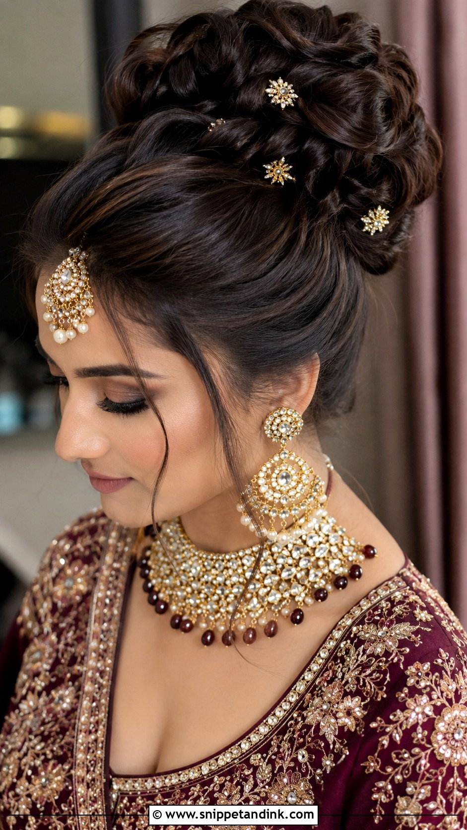 Voluminous Power Bun - Snippet and Ink - 20 Latest Indian Wedding Bridal Hairstyle Ideas