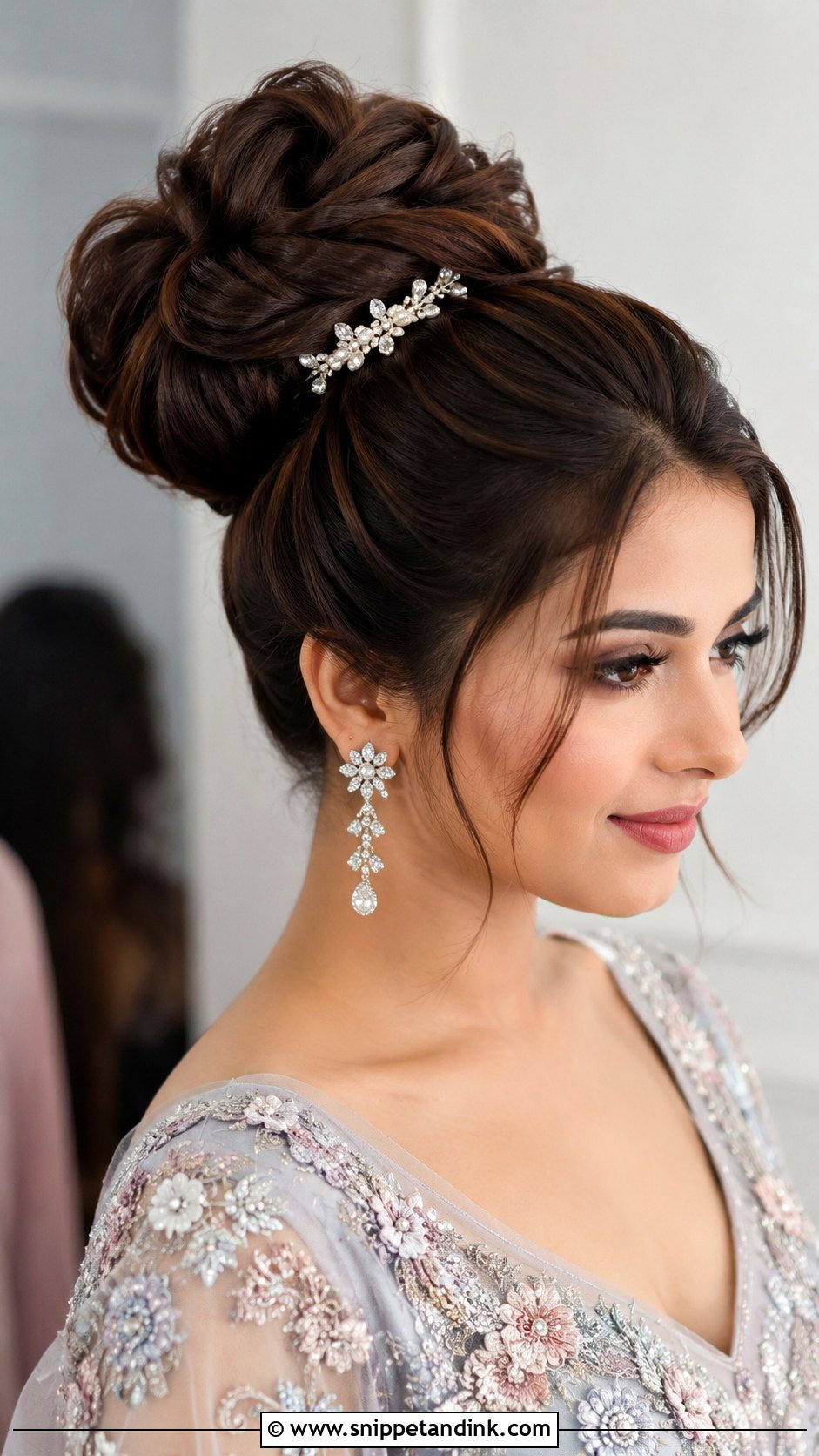Voluminous Power Bun For Reception - Snippet and Ink - 20 Desi Bridal Hair Ideas
