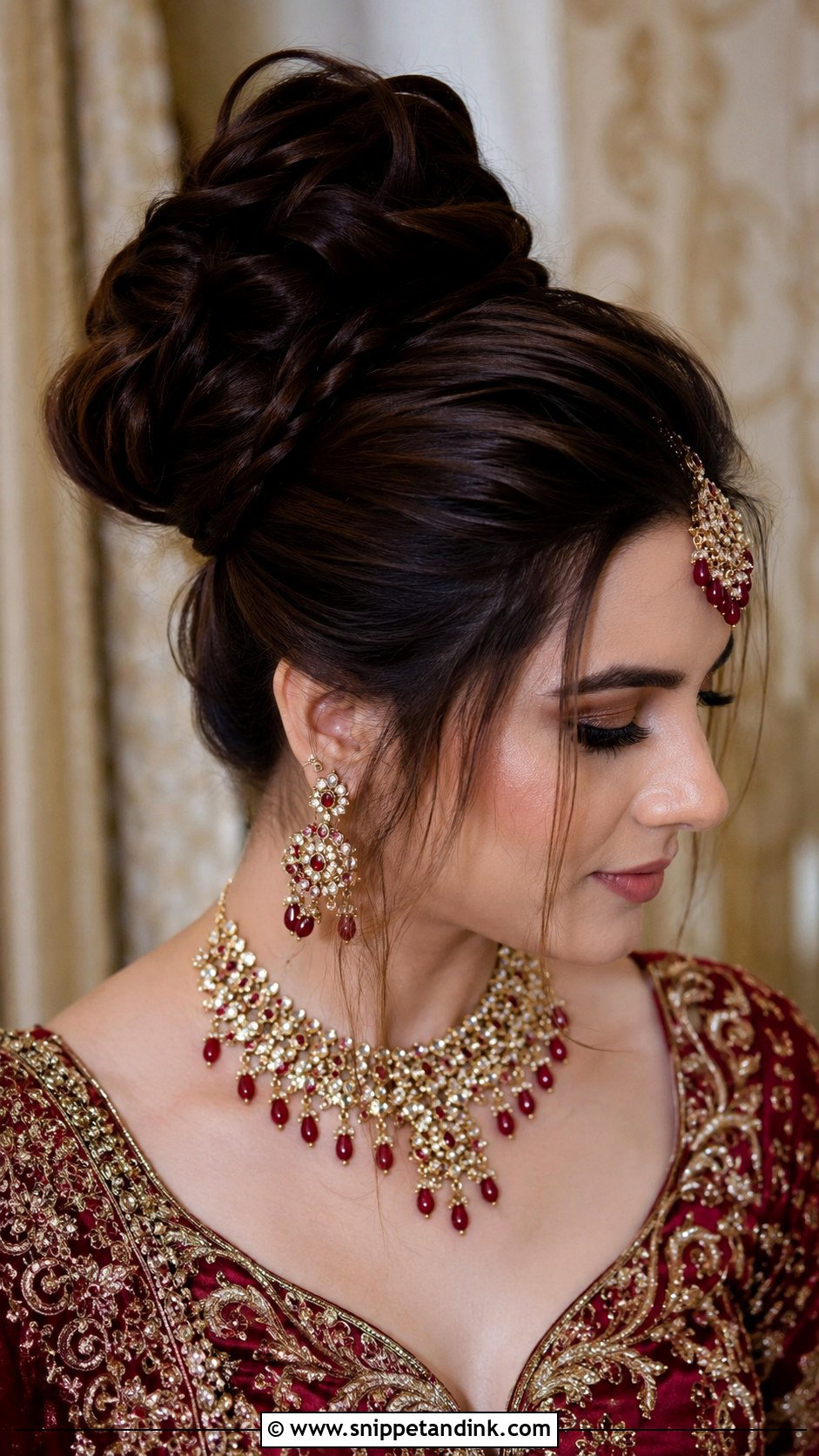 Voluminous Power Bun - Snippet and Ink - 20 Indian Bridal Hair Styling Ideas
