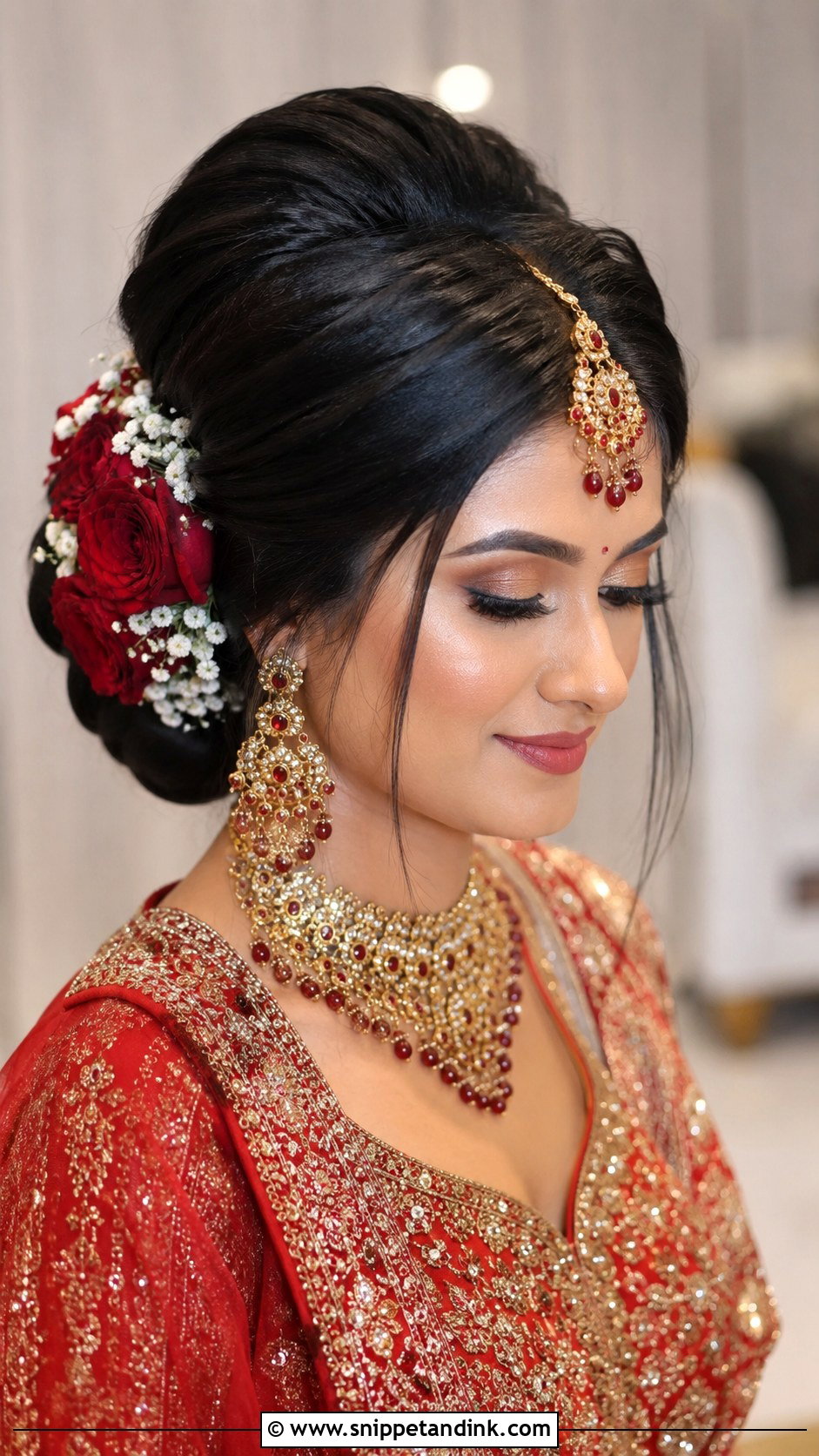 Voluminous Puff Bun Bridal Juda - Snippet and Ink - 25 Bridal Juda Hairstyles