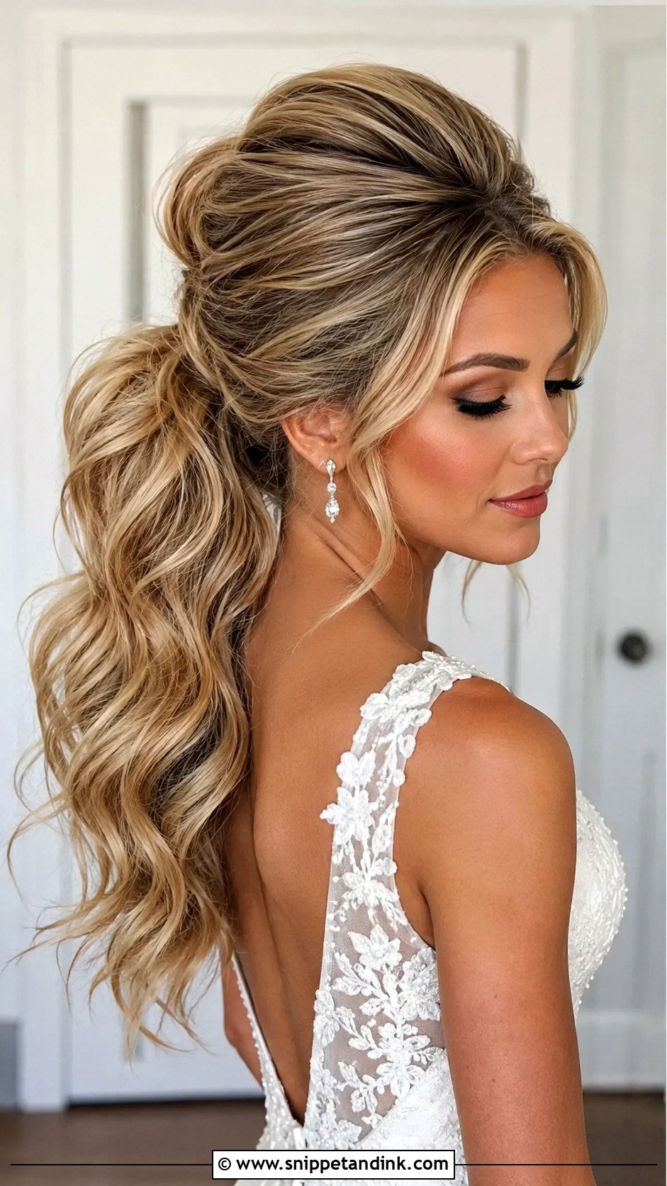 Voluminous Teased Ponytail Updo - Snippet and Ink - 20 Pony Updo Wedding Ideas