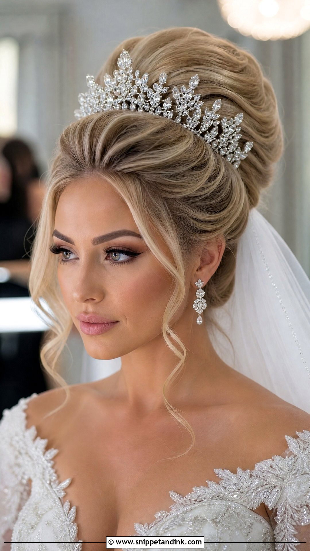 Voluminous Updo With Crown - Snippet and Ink - 25 Bridal Hairstyles with Crown