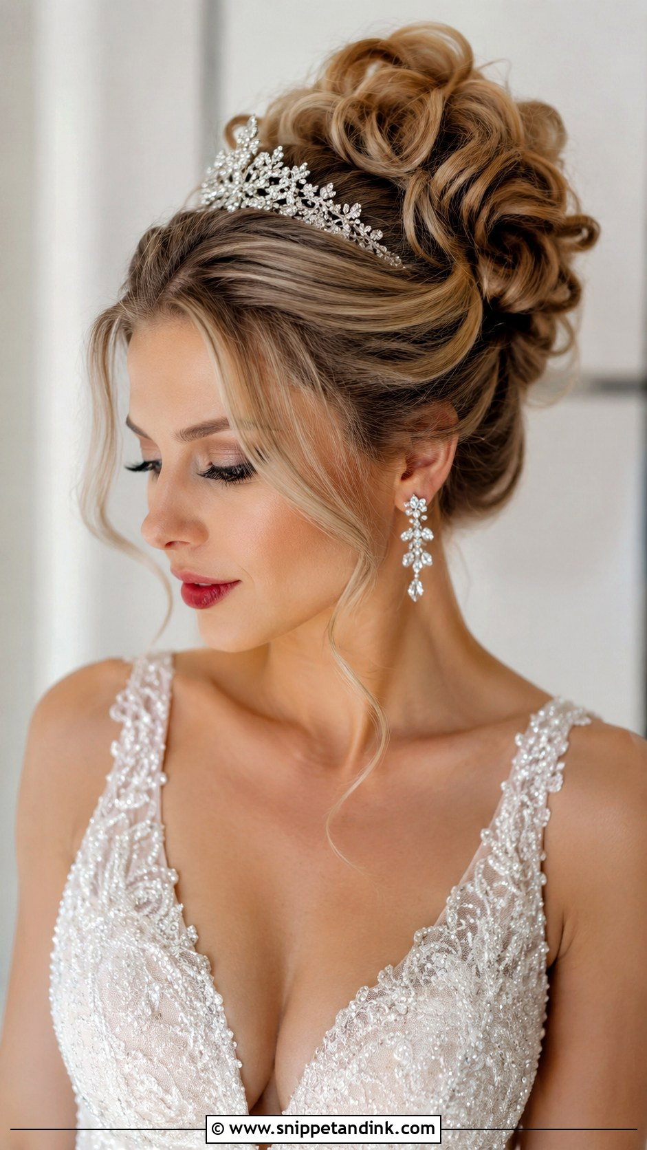 Voluminous Updo With Crystal Headband - Snippet and Ink - 20 Bride Hairstyles with Headband