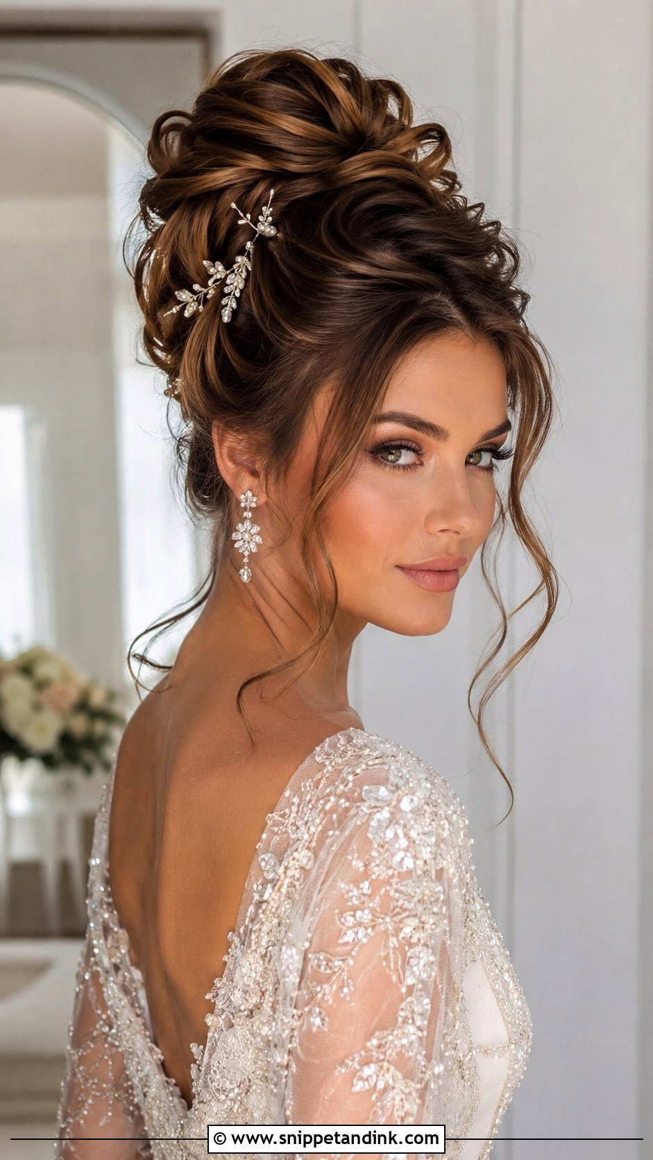 Voluminous Updo With Tendrils - Snippet and Ink - 20 Wedding Party Hairstyles for Long Hair