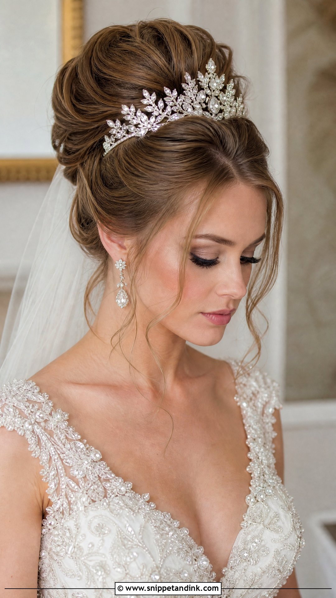 Voluminous Updo With Tiara - Snippet and Ink - 25 60s Wedding Hair Ideas