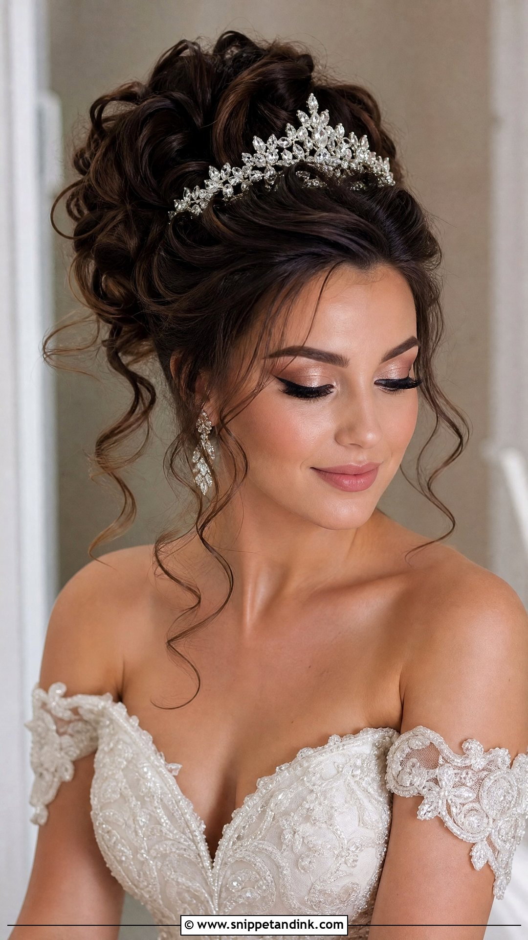 Voluminous Updo With Tiara - Snippet and Ink - 20 Bridal Hairstyles with Tiara
