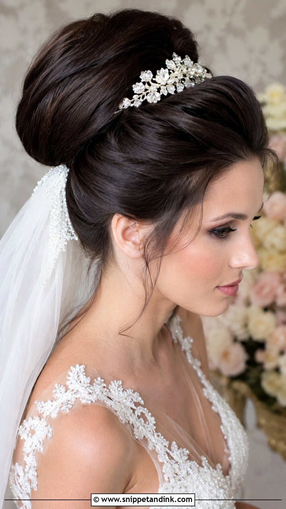 Voluminous Updo With Veil Below - Snippet and Ink - 25 Veil Under Updo Ideas
