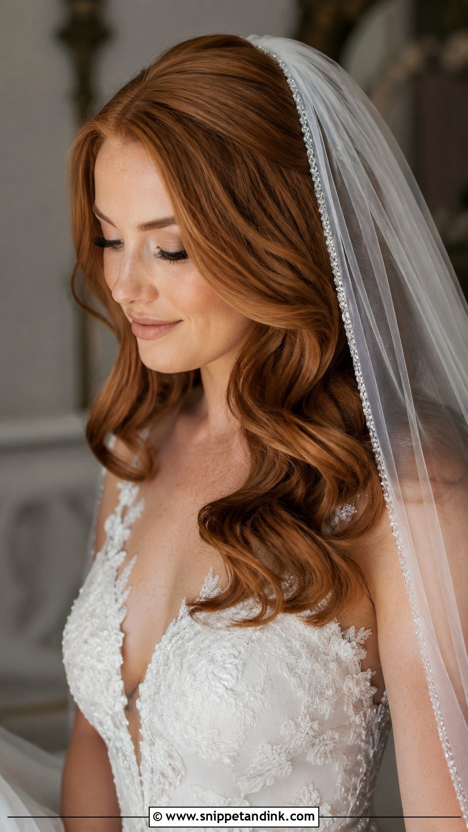 Voluminous Wavy Hair With a Veil - Snippet and Ink - 20 Wavy Wedding Hairstyles