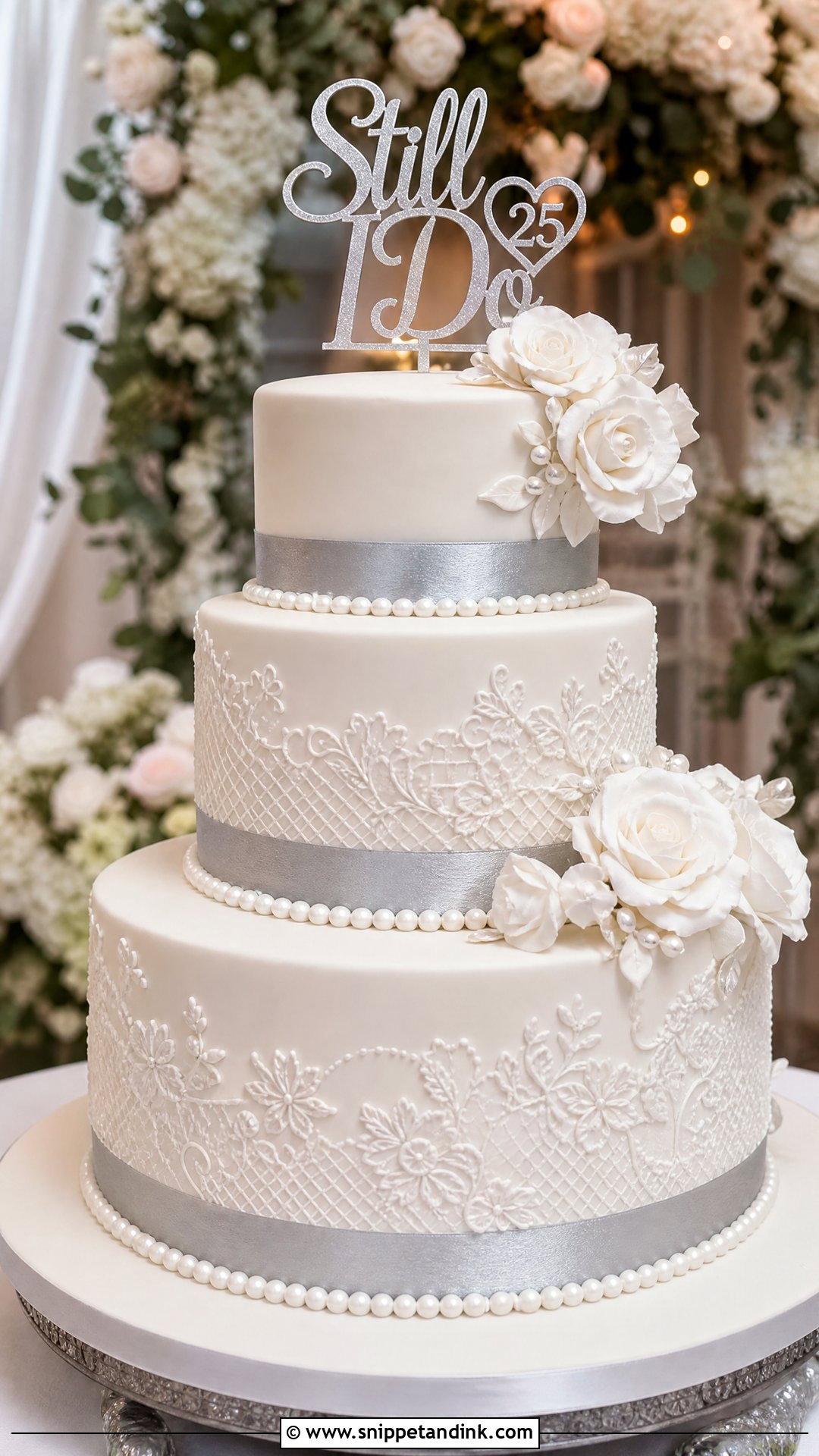Vow Renewal Anniversary Cake - Snippet and Ink - 25 25th Wedding Anniversary Cakes