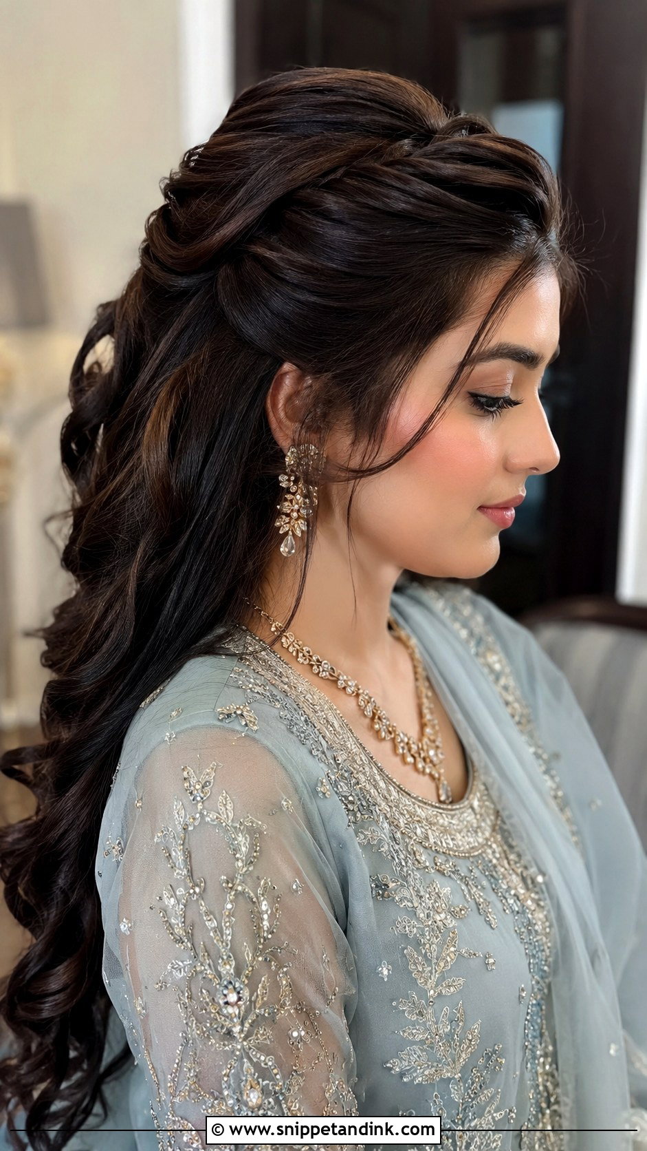 Walima Bridesmaid Front Puff Hairstyle - Snippet and Ink - 25 Walima Bridesmaid Hairstyles