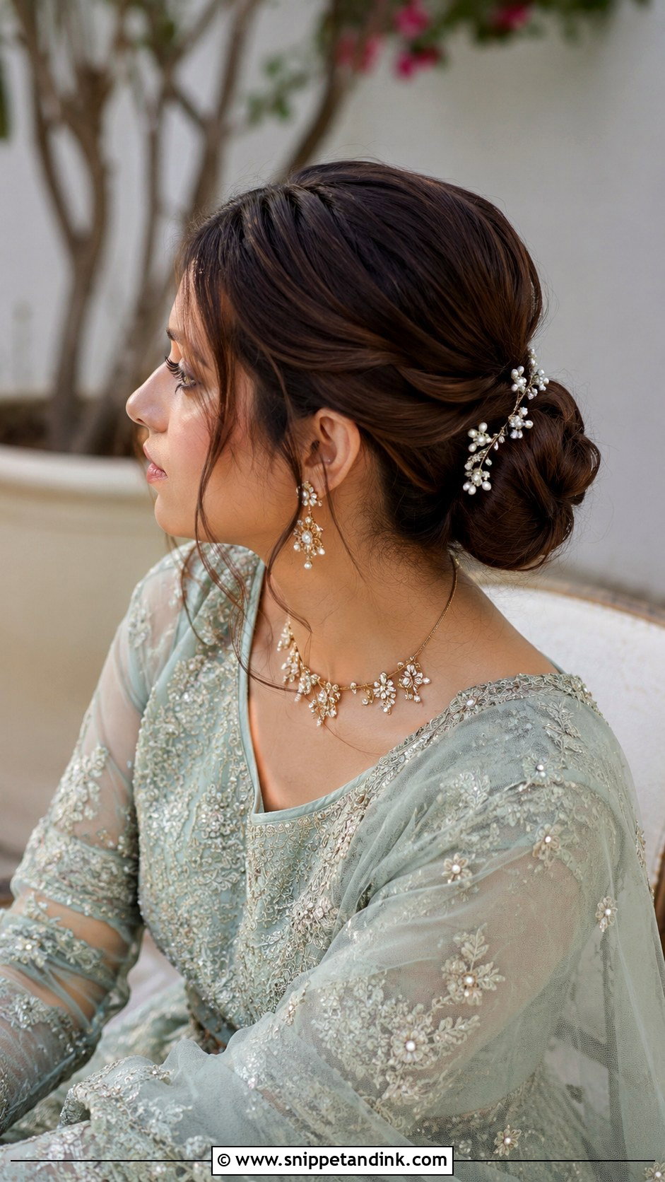 Walima Bridesmaid Low Bun - Snippet and Ink - 25 Walima Bridesmaid Hairstyles
