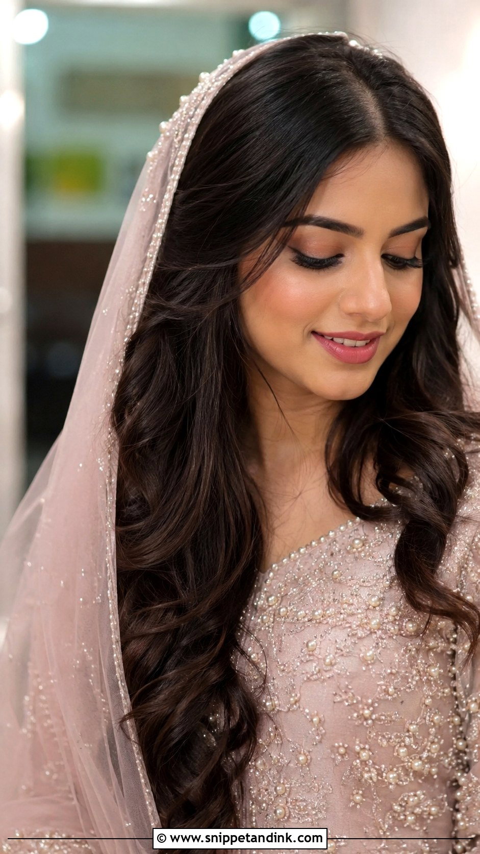 Walima Bridesmaid Open Hair With Dupatta - Snippet and Ink - 25 Walima Bridesmaid Hairstyles