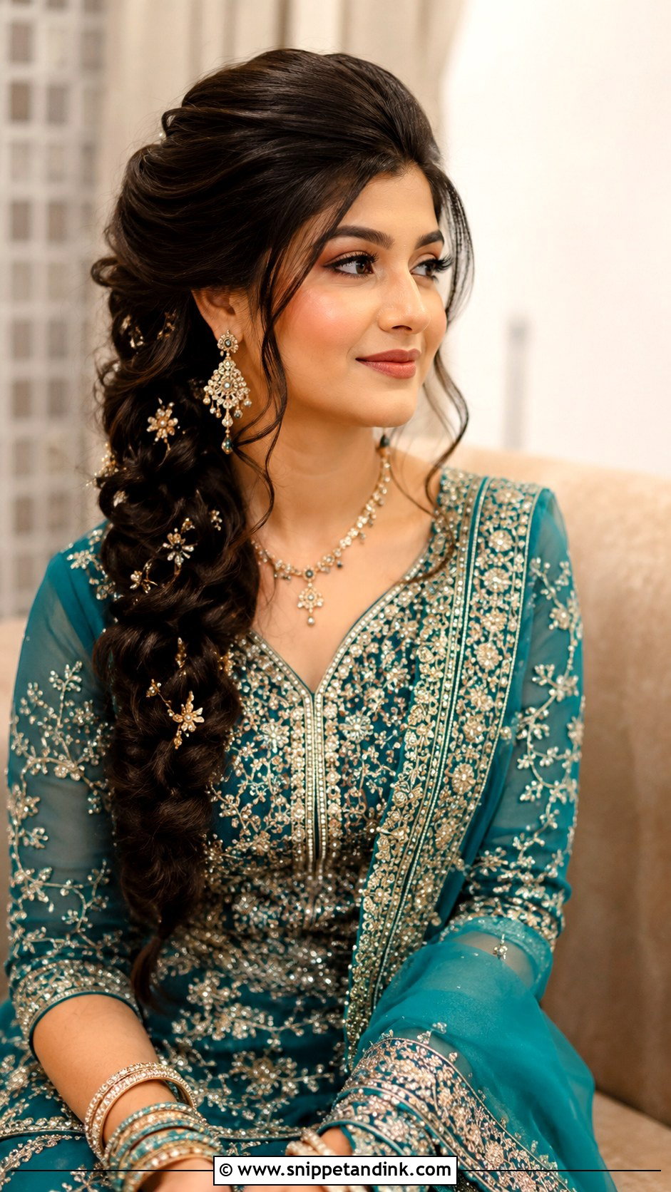 Walima Bridesmaid Side Braid - Snippet and Ink - 25 Walima Bridesmaid Hairstyles