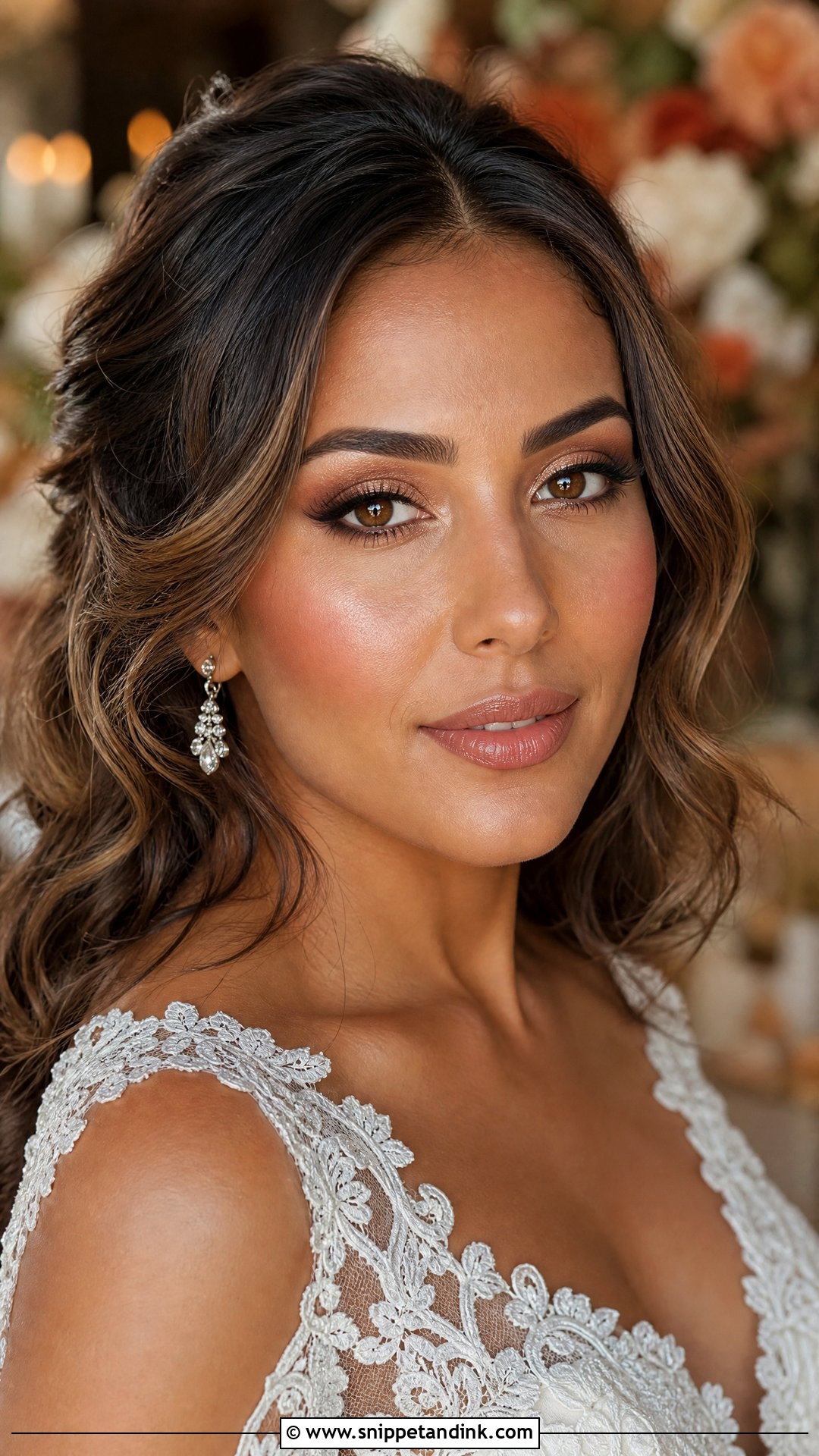 Warm Brown Brunette Bridal Makeup - Snippet and Ink - 20 Brunette Bridal Makeup Ideas