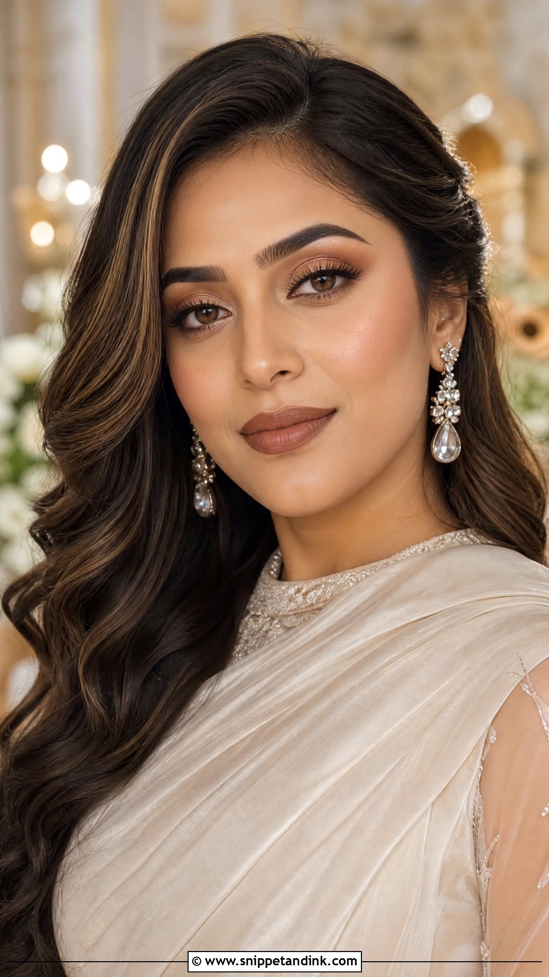 Warm Caramel Nude Bridal Makeup - Snippet and Ink - 20 Bride Lipstick Ideas