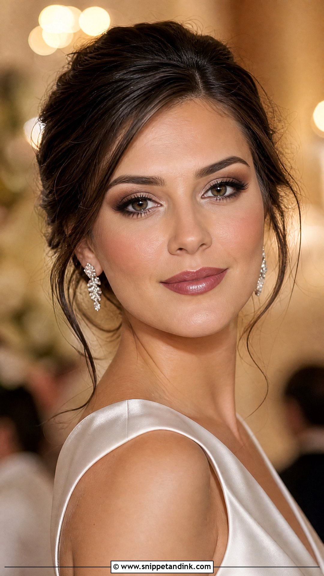 Warm Mauve Bridal Lip Combo With Soft Smokey Eyes - Snippet and Ink - 25 Bridal Lip Combo Ideas
