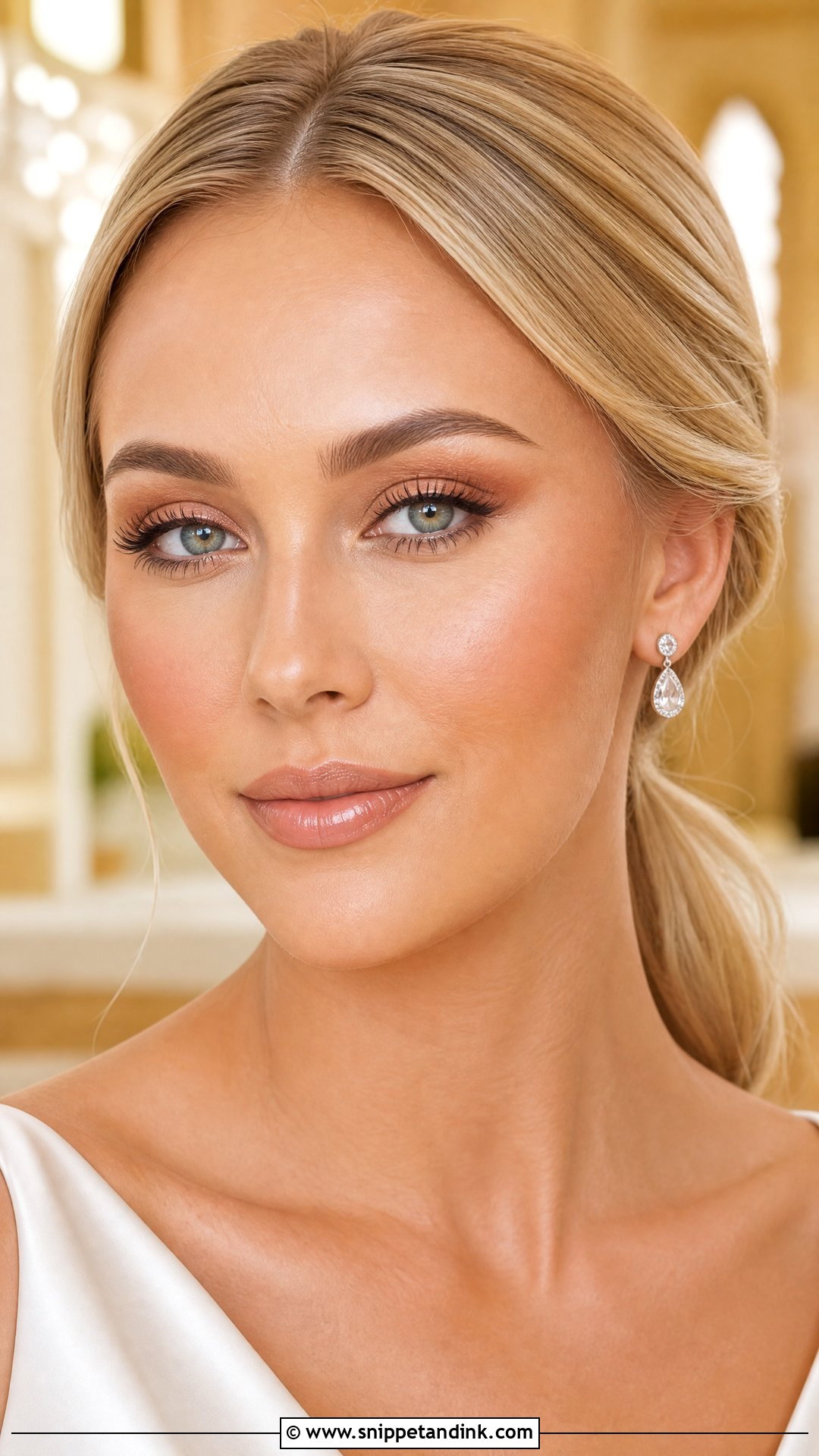 Warm Nude Bronzed Wedding Makeup - Snippet and Ink - 20 Sun Kissed Bronzed Wedding Makeup Look Ideas