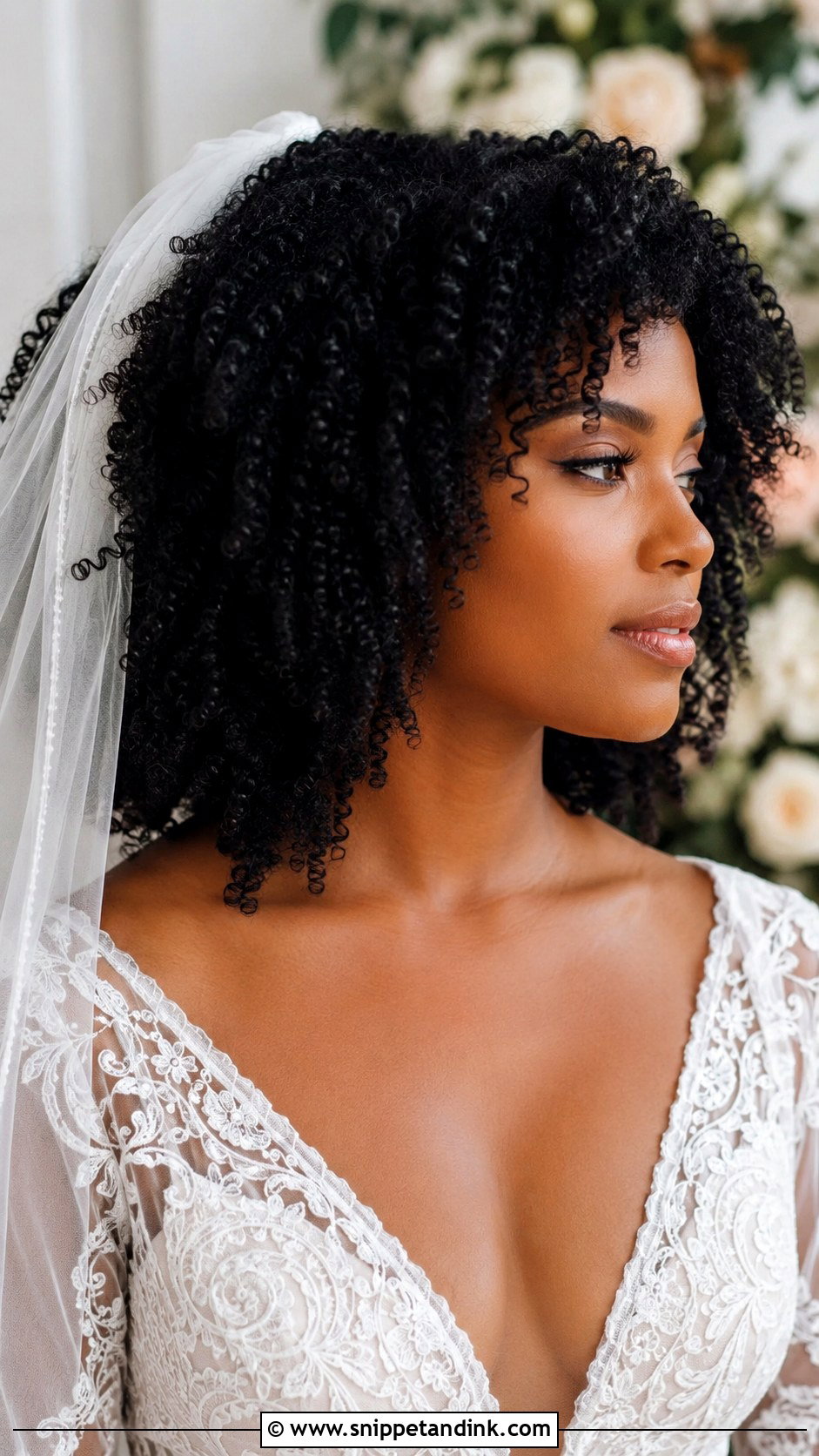 Wash and Go Curls With Veil - Snippet and Ink - 30 4c Wedding Hairstyles